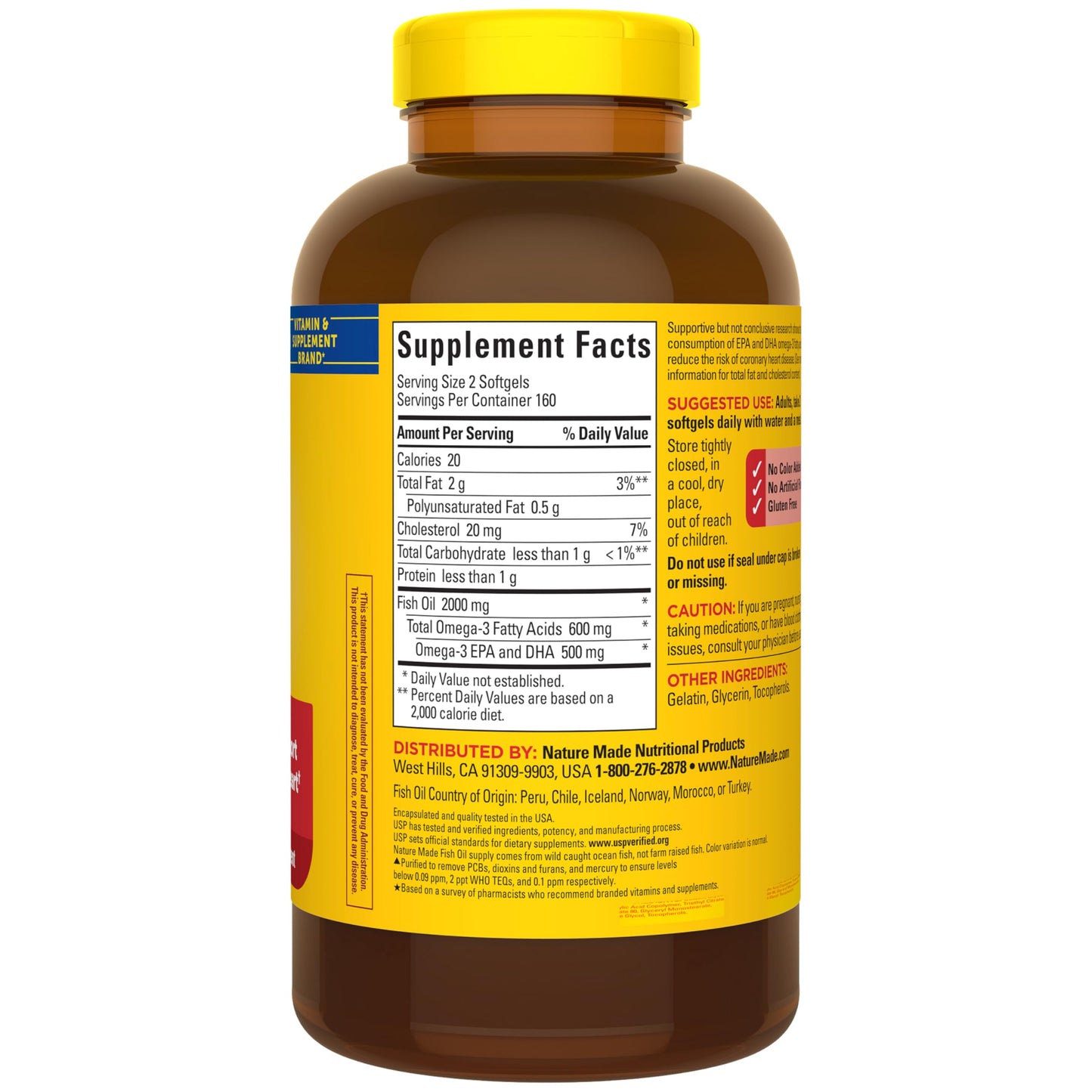 Nature Made Fish Oil Omega-3 Softgels, 320 Softgels