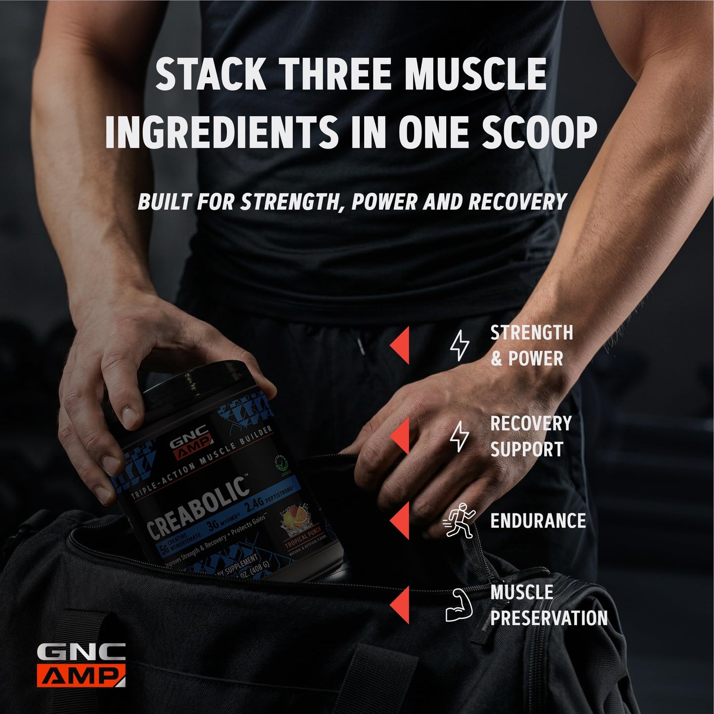 GNC AMP Creabolic Creatine Monohydrate Powder 14.4 Ounce