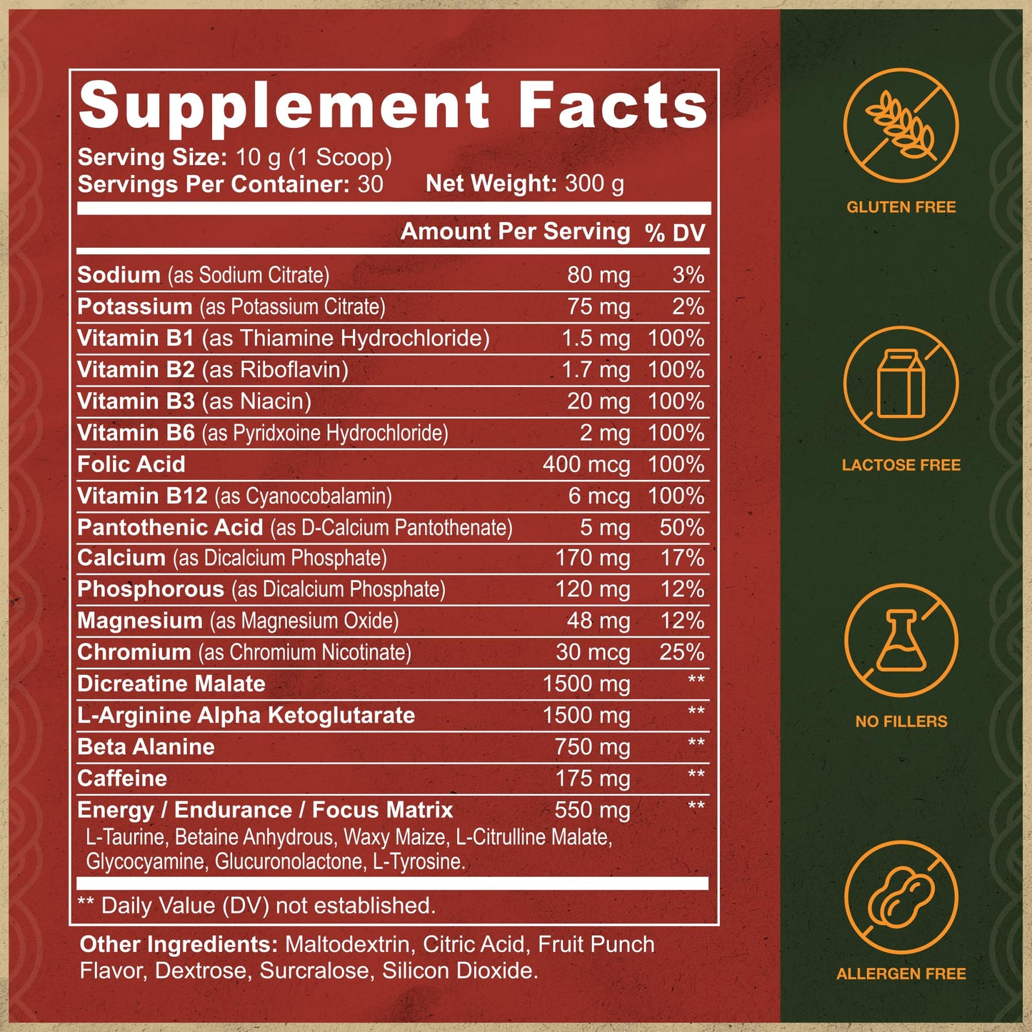 Celtic Hero Famous Warlord Pre-Workout for Men, Powder, 8.81 oz