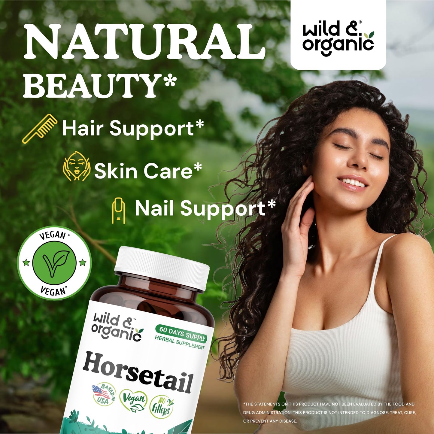 Wild & Organic Horsetail Herb Capsules, 120 Count