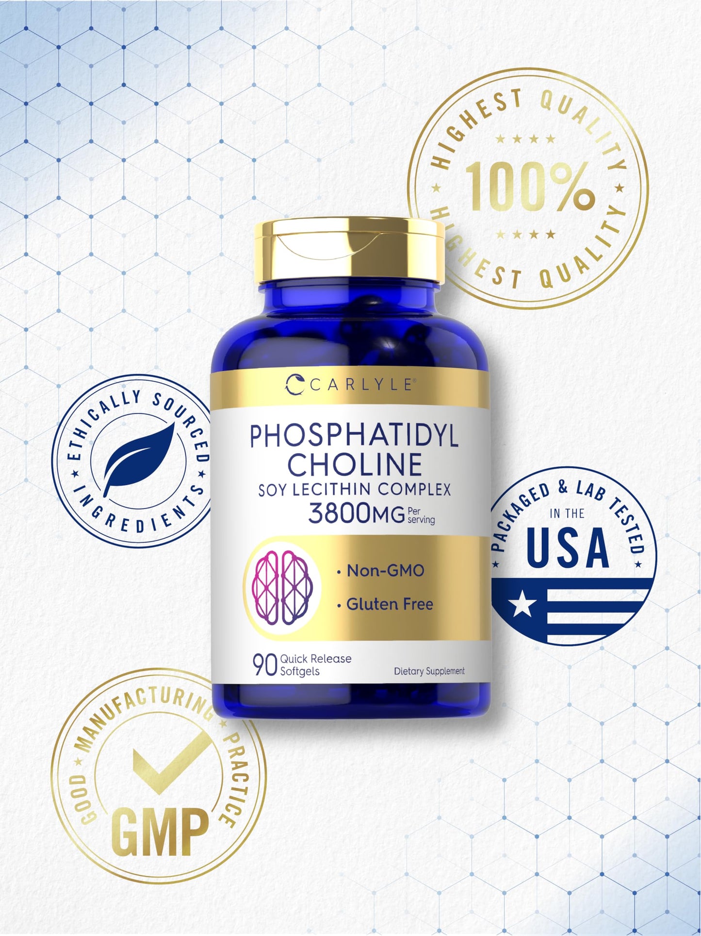 Carlyle Phosphatidyl Choline Supplement 3,800mg Softgel 90