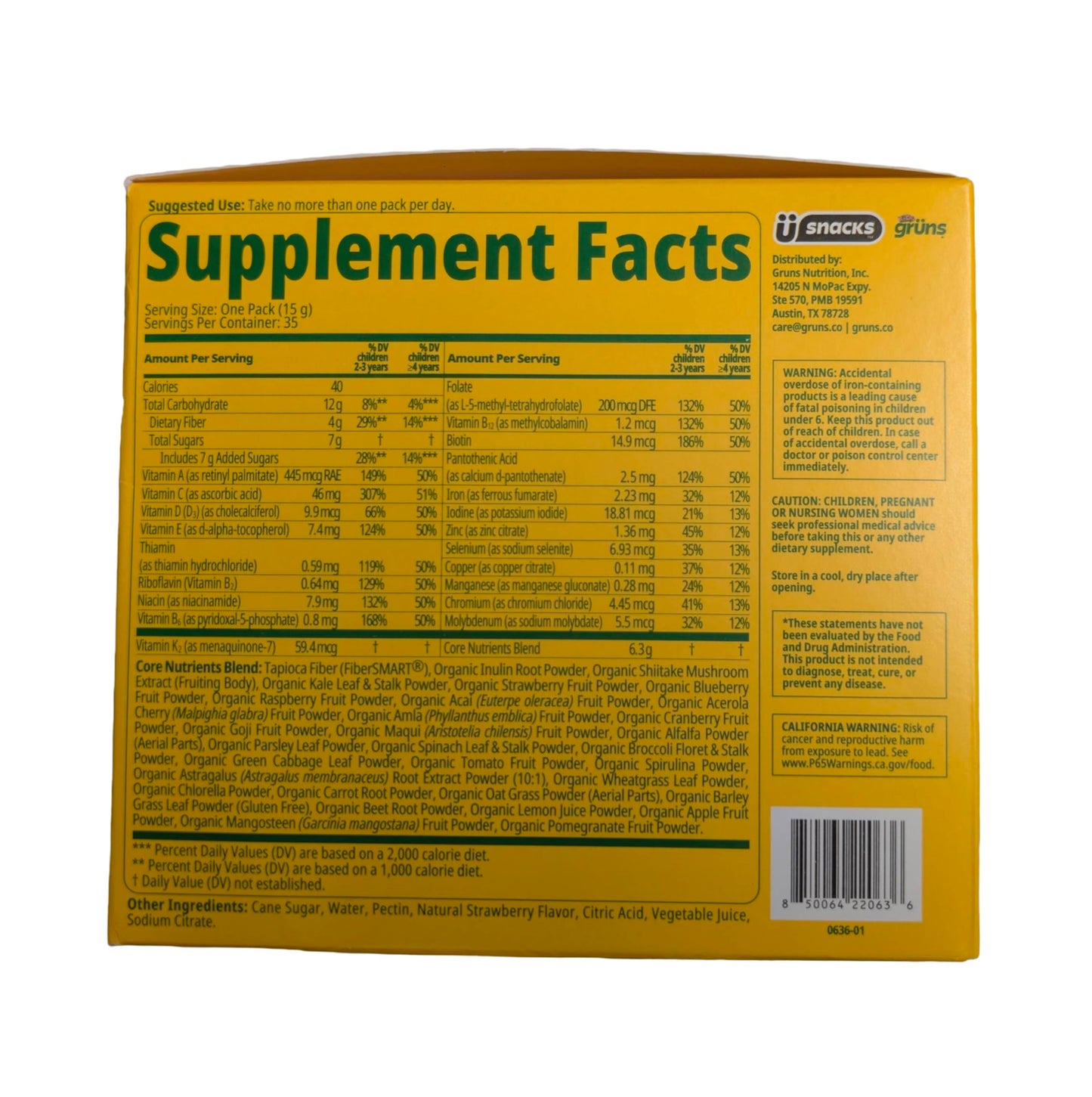 Grüns Kids Daily Gummy 35 Count