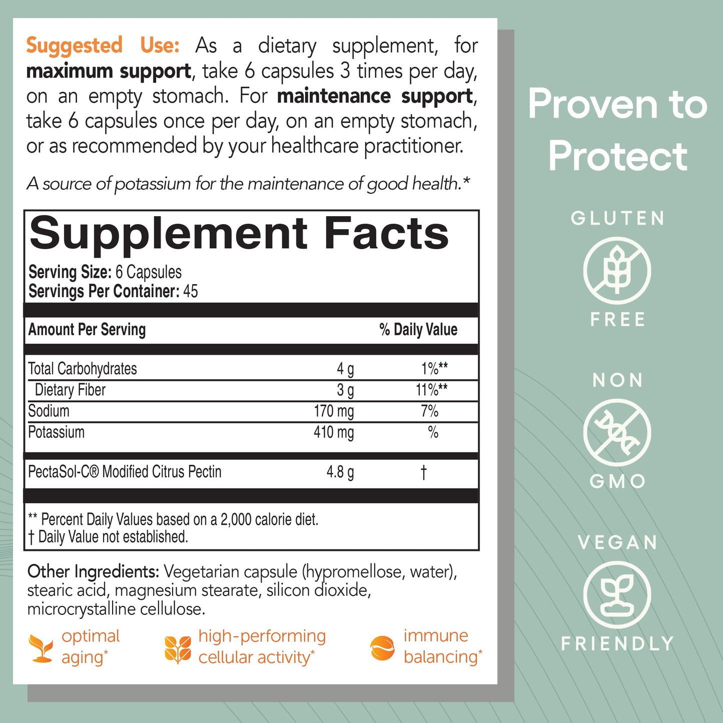 EcoNugenics PectaSol Modified Citrus Pectin 454g Powder + 270 Capsules