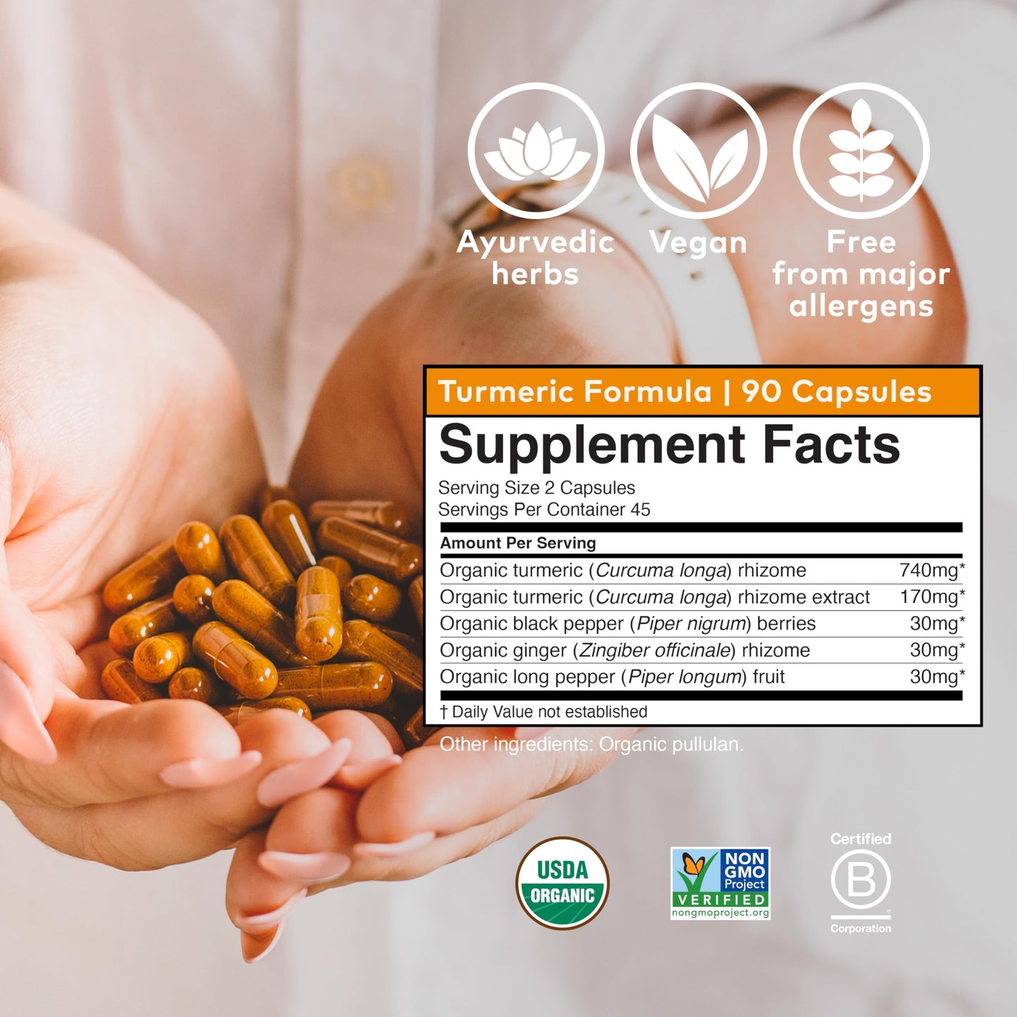 ORGANIC INDIA Turmeric Curcumin Herbal Supplement Capsules, 180 Capsules