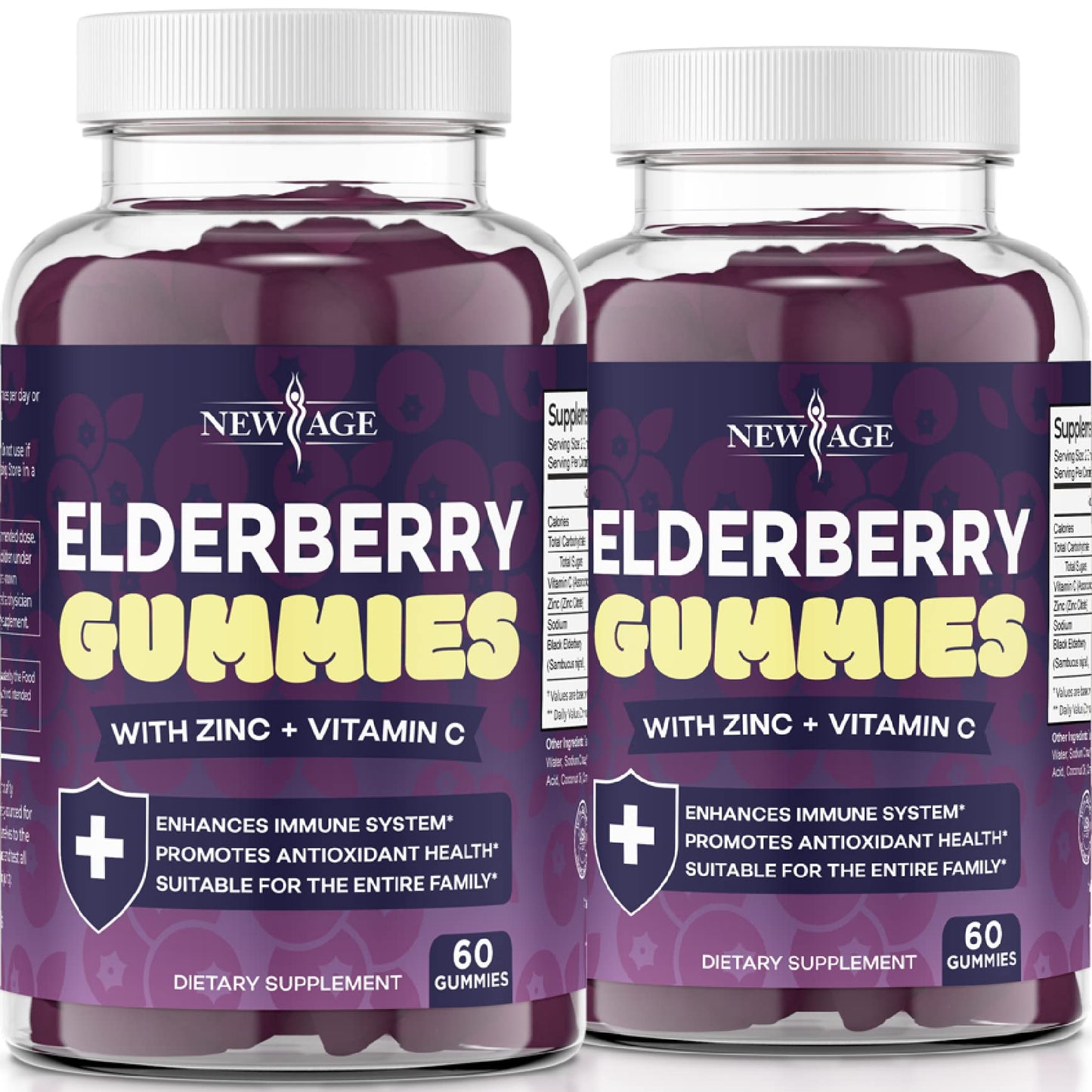 NEW AGE Premium Elderberry Gummies, 120 Gummies