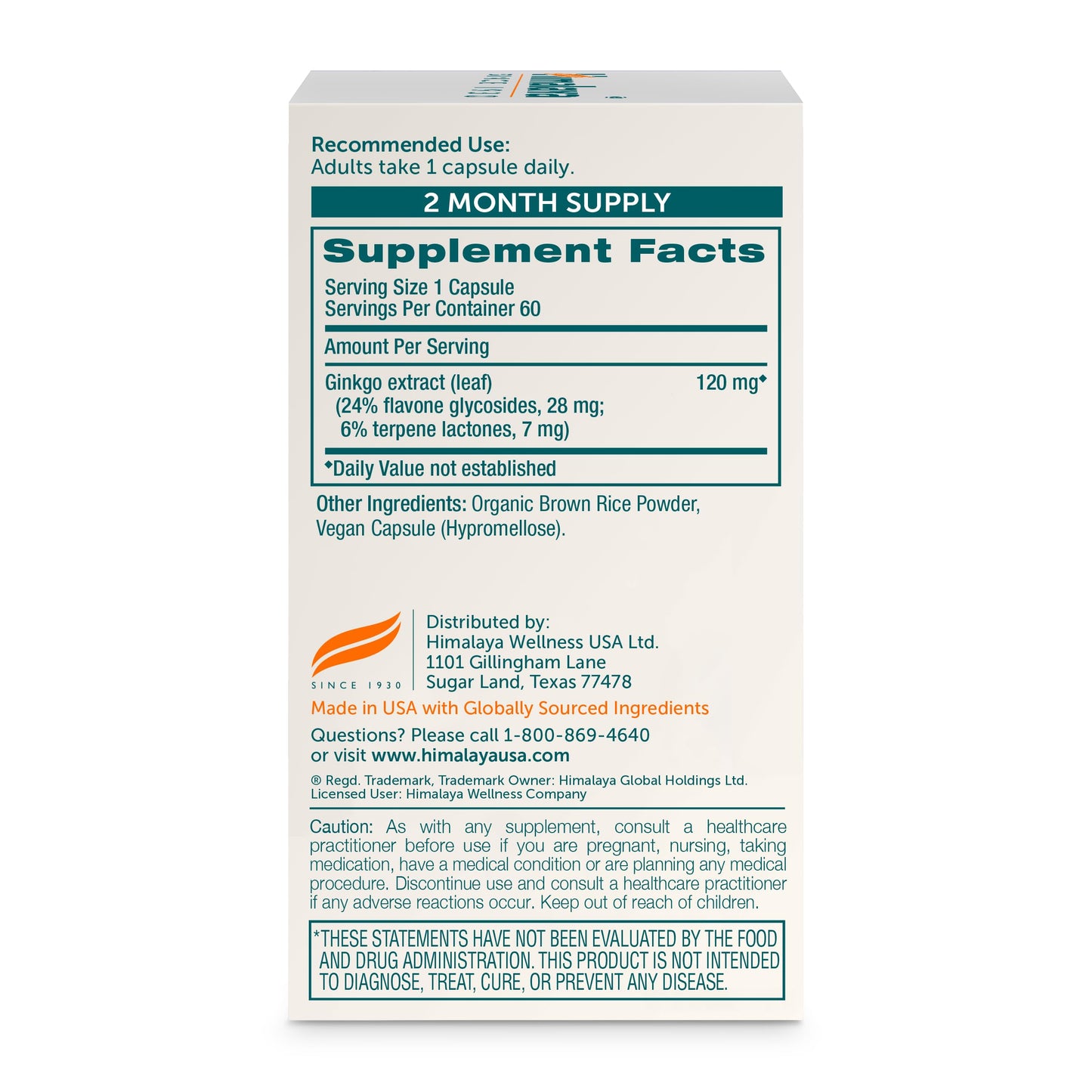 Himalaya Ginkgo Biloba Capsules 120 Capsules