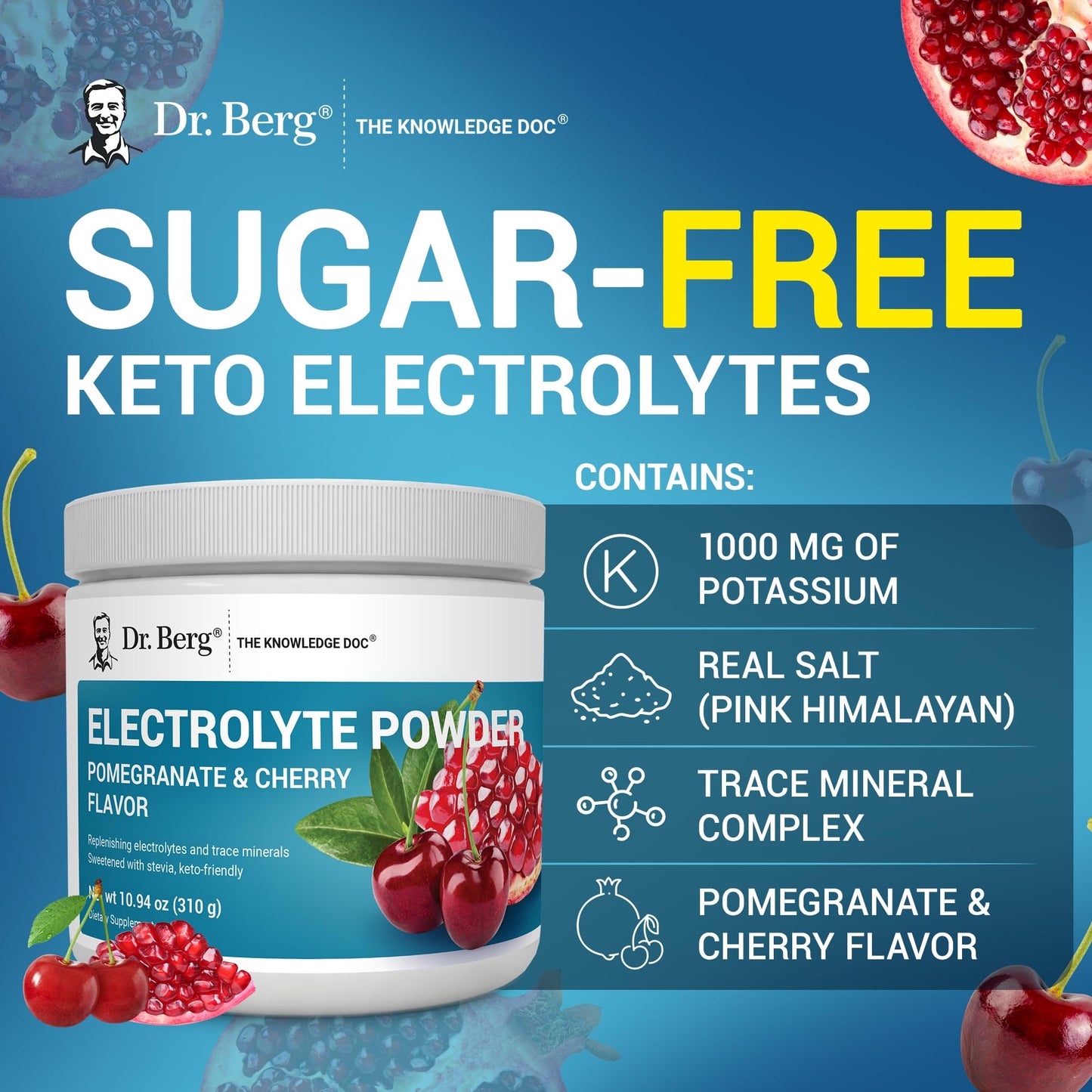 Dr. Berg Nutritionals Zero Sugar Hydration Keto Electrolyte Powder, 11.04 oz