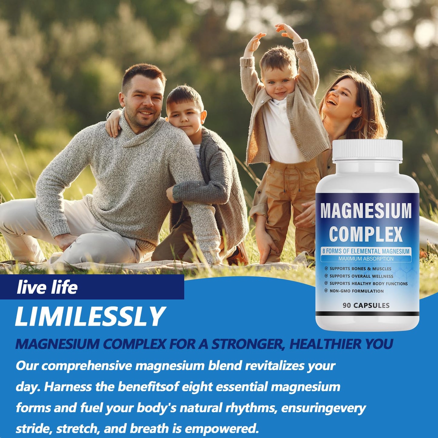 KFUKFU Magnesium Complex Supplement Capsule, 90 Capsules
