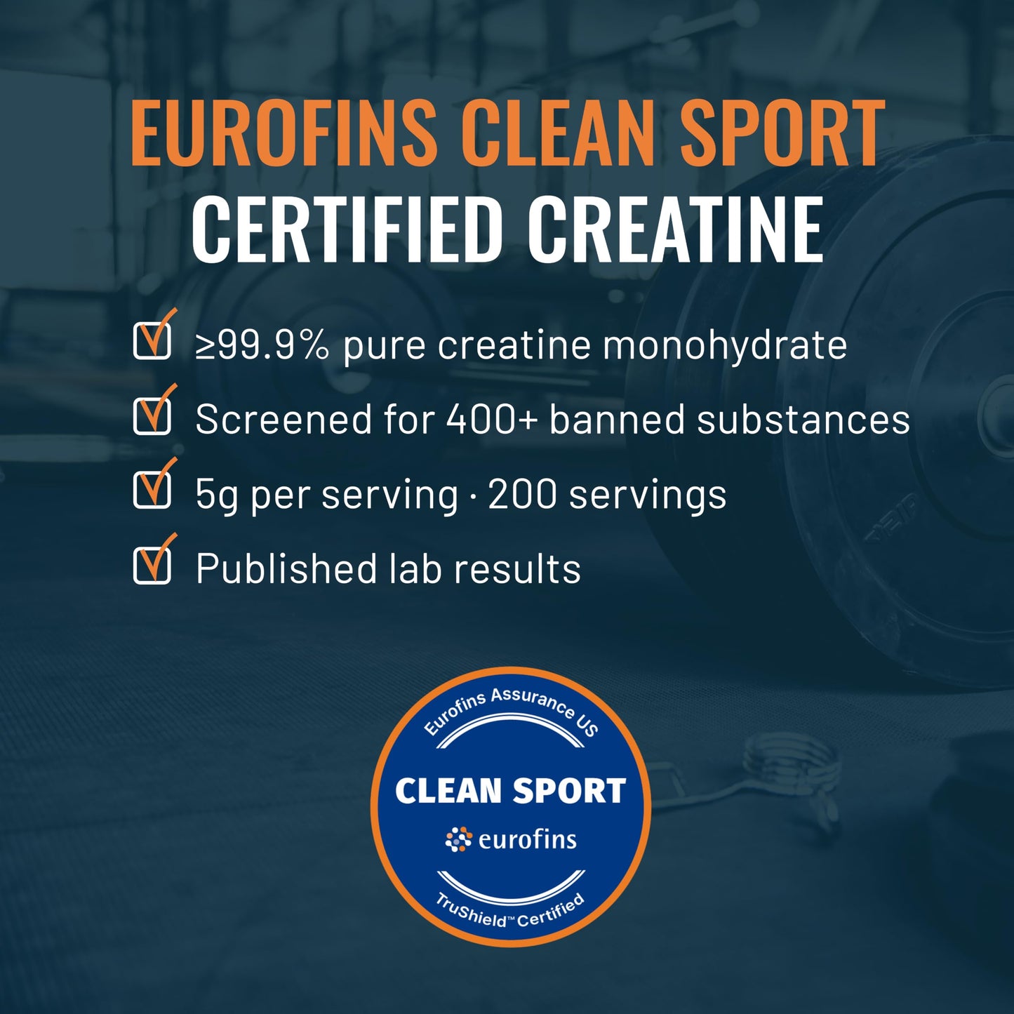 Rational Nutrition Eurofins Clean Sport Certified Creatine Monohydrate Powder 35.274