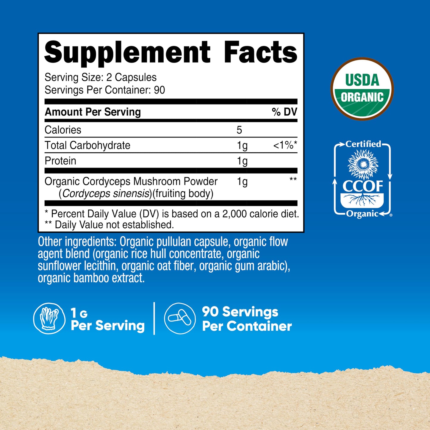 Nutricost Cordyceps Mushroom 1100mg Capsules, 180 Count