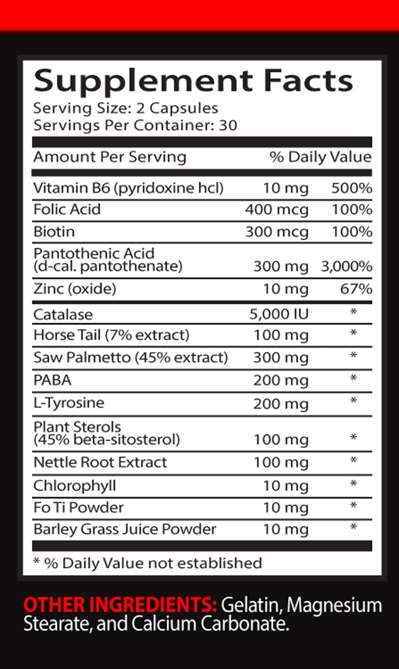 VIP VITAMINS Folic Acid - Gray Hair Solution - Hair Color Restorer, 60 Capsules