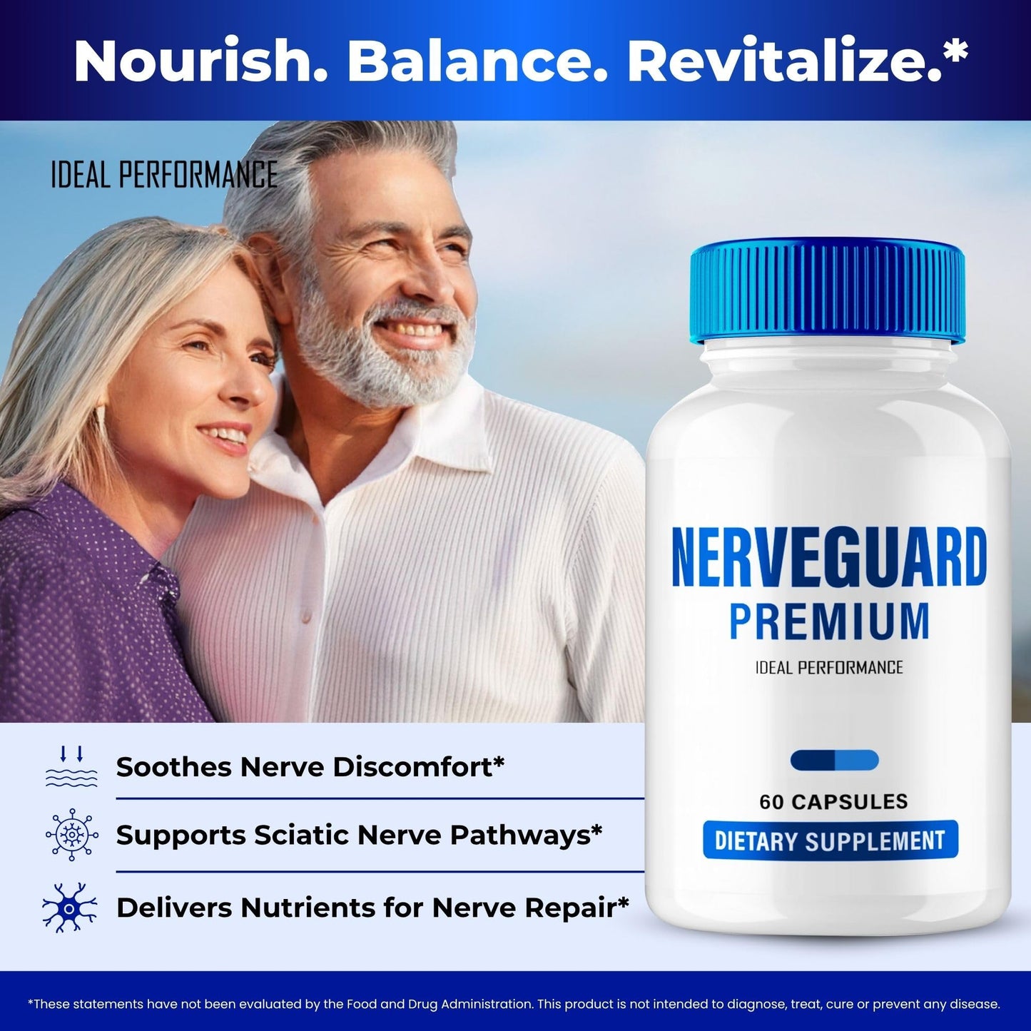 IDEAL PERFORMANCE Nerve Guard Premium Capsules for Neuropathy 120 Capsules