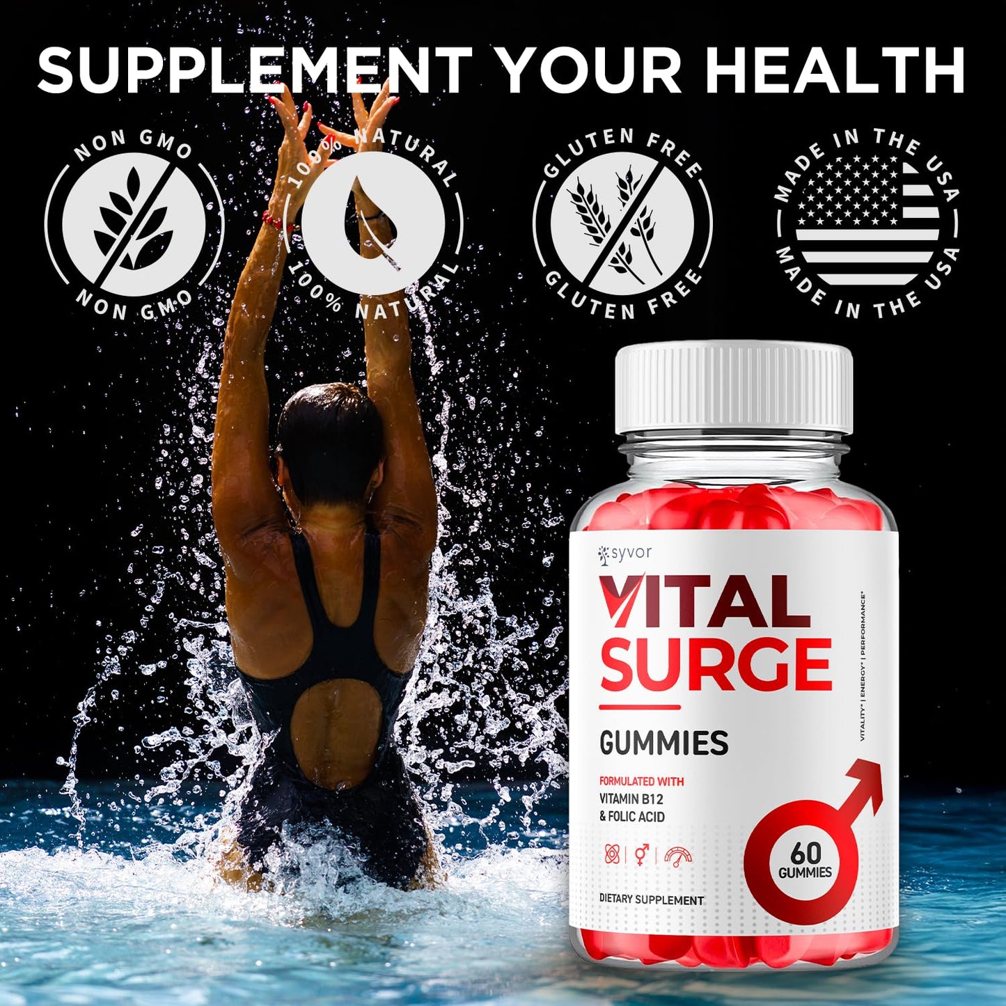Syvor Vital Surge Detox Gummies, 60 Count