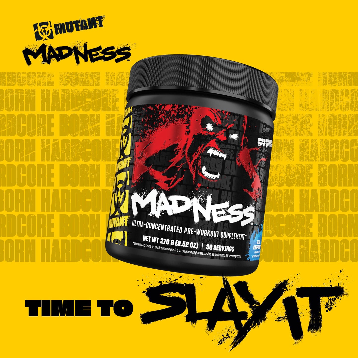 Mutant Madness Pre Workout Powder Performance and Pump Blend, 30 Servings, Fruit Punch
