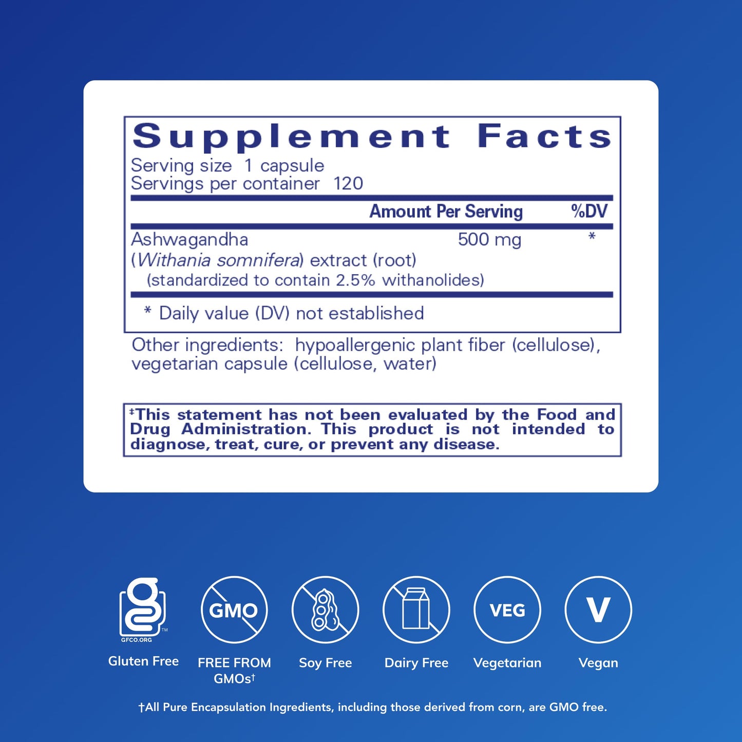 Pure Encapsulations Ashwagandha 120 Capsules