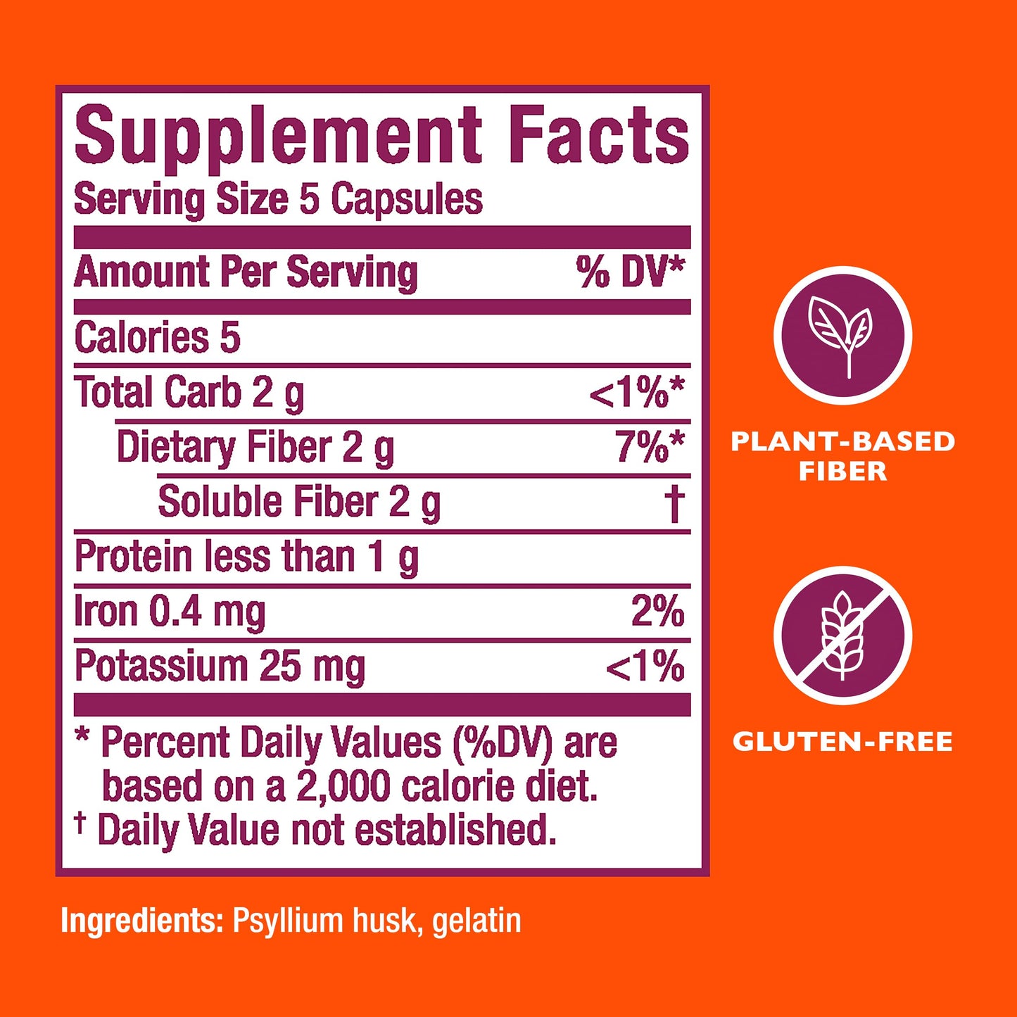 Metamucil Psyllium Husk Fiber Supplement Capsules 320