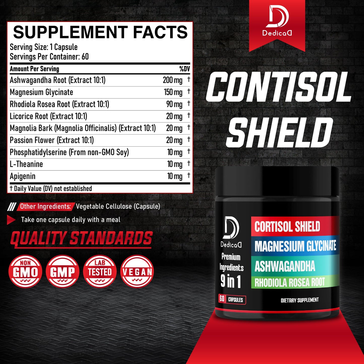 DEDICAD 9in1 Cortisol Shield 60 Capsules