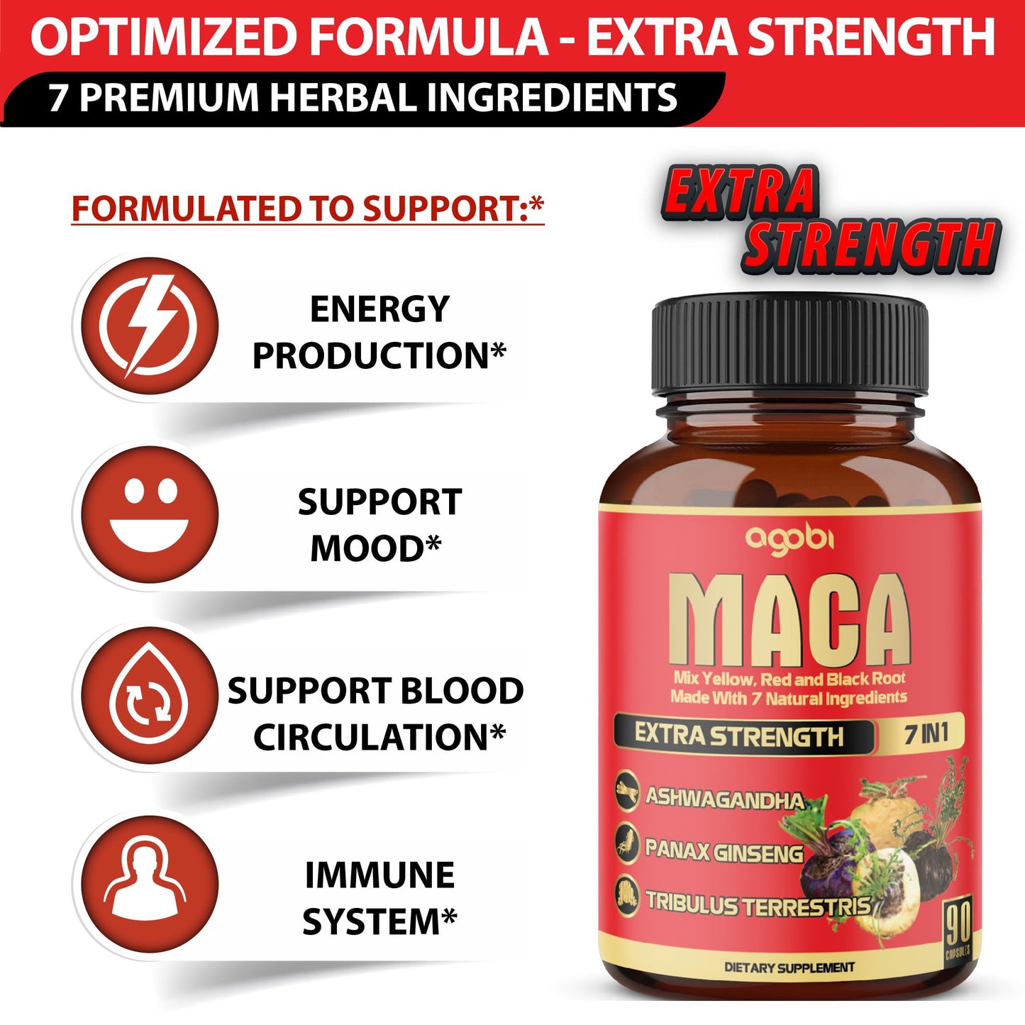 Agobi Maca Root Capsules 90 Count