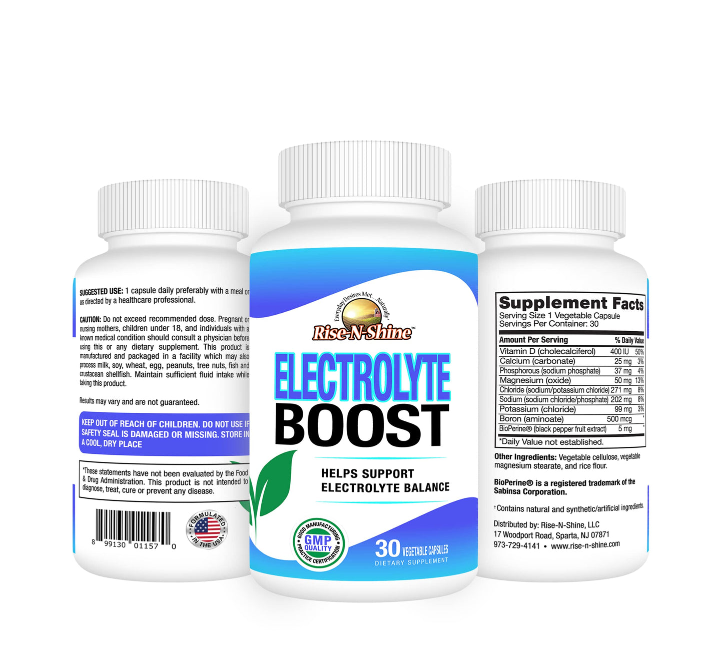 Rise-N-Shine Electrolyte Boost Capsules, 30 Count