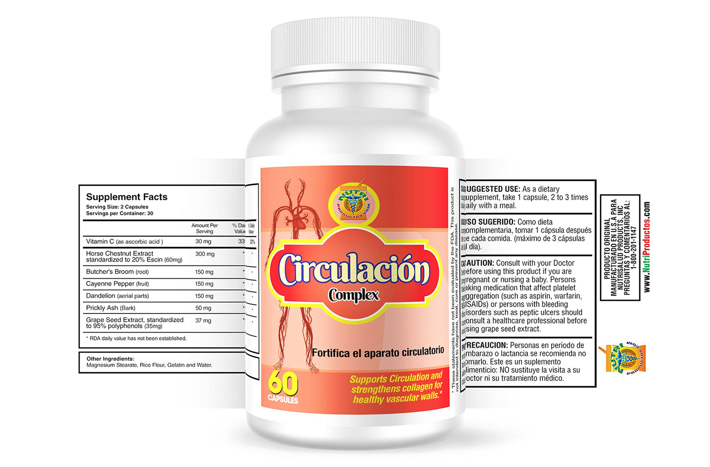 Nutrisalud Products Circulation Complex Capsules, 120 Capsules