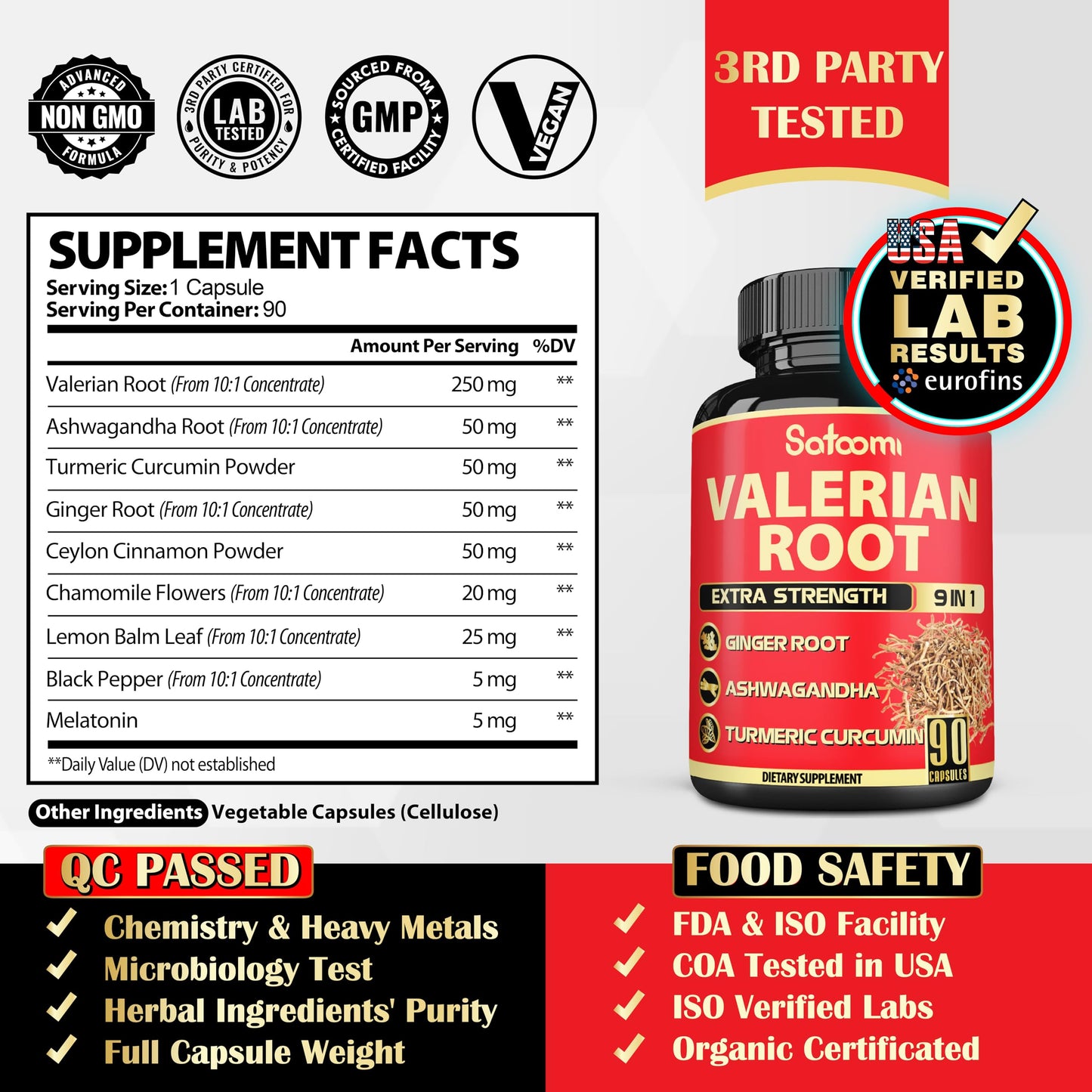 Satoomi Valerian Root Capsules, 90 Capsules
