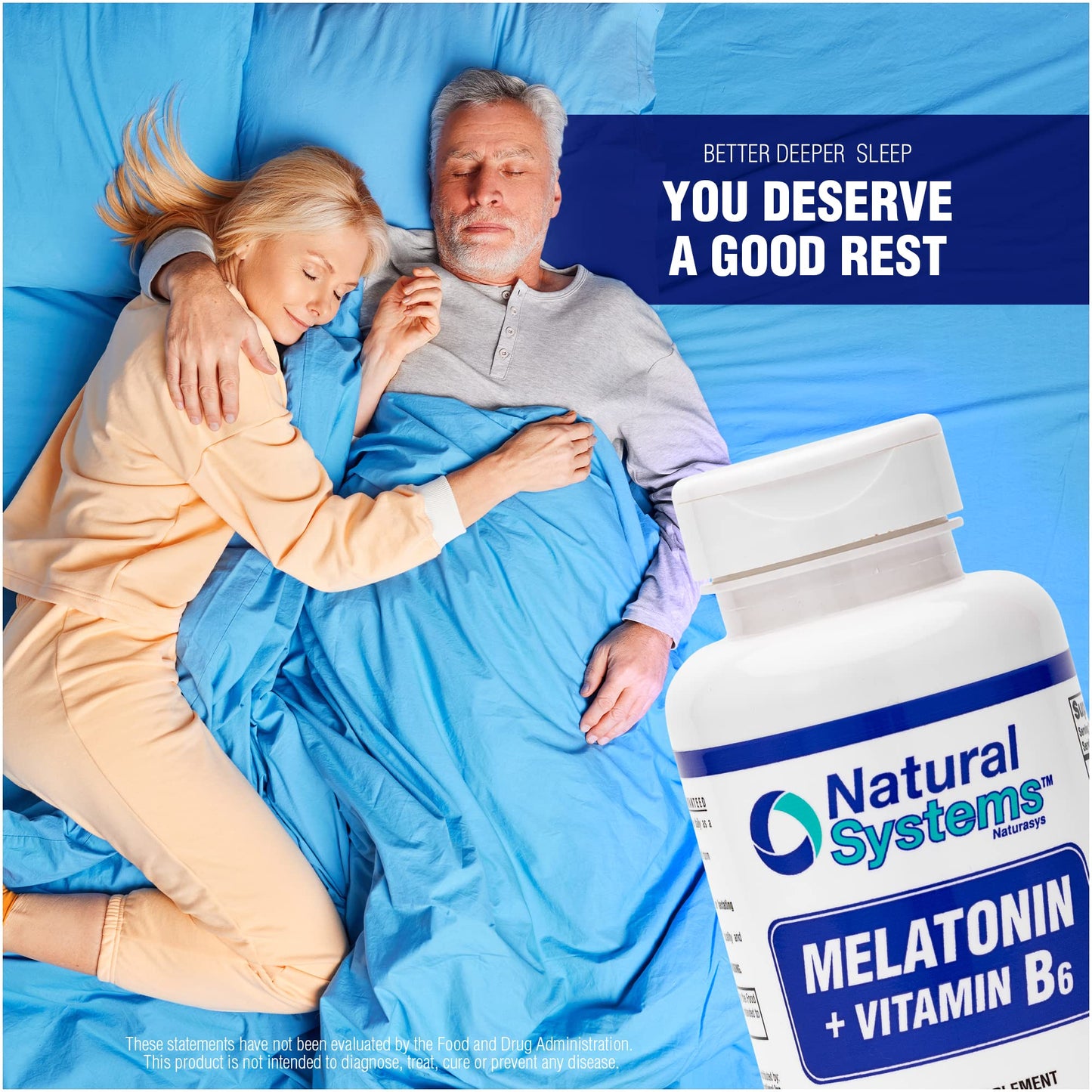 Natural Systems Naturasys Melatonin 3 mg + Vitamin B6 Supplement, 60 Capsules