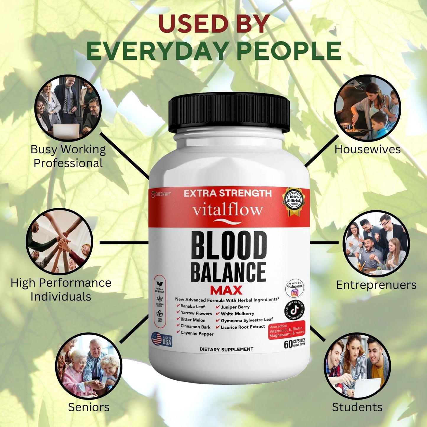 GREENVIFY VitalFlow Blood Balance Max Capsules 120