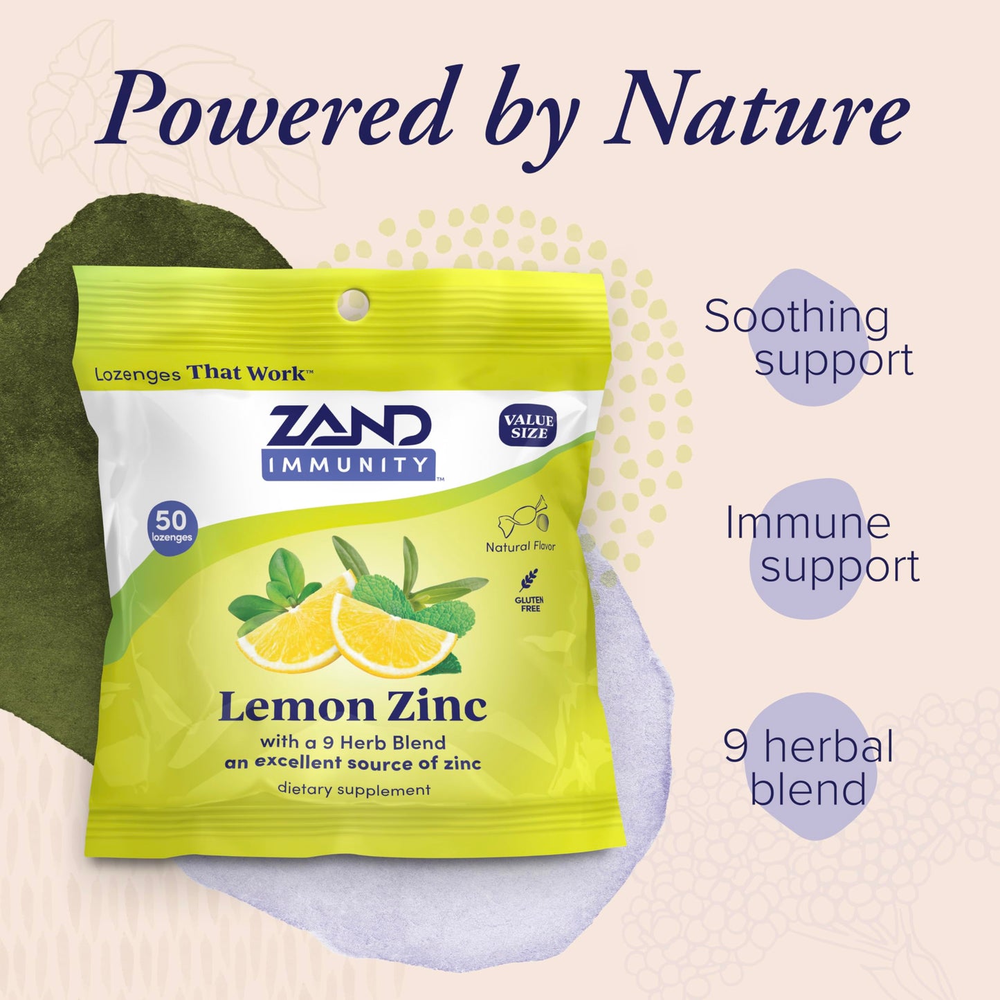 ZAND Immunity Lemon Zinc Throat Lozenges Lozenge, 50 Count