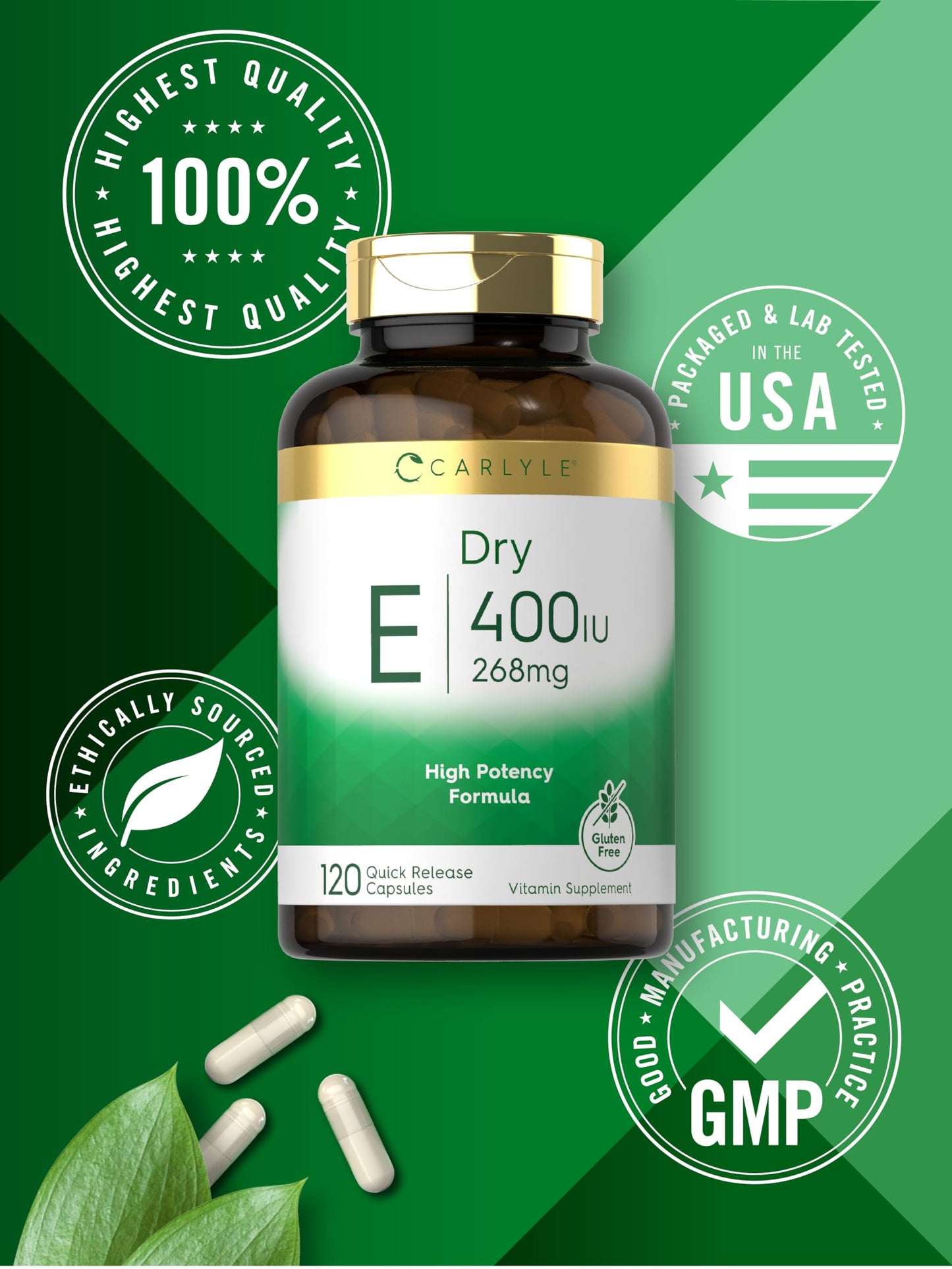 Carlyle Vitamin E 400 IU Capsule, 120 Count