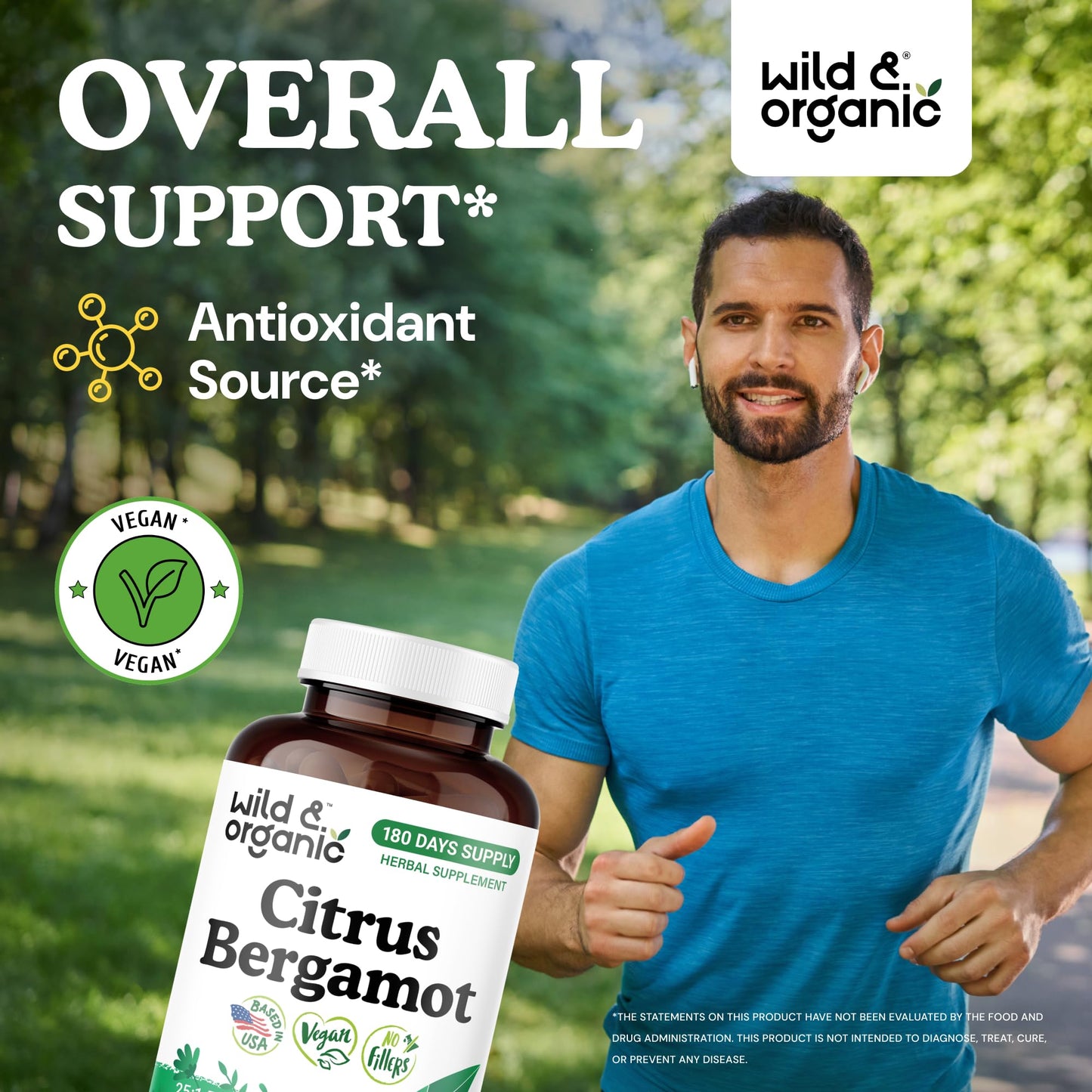 Wild & Organic Citrus Bergamot Capsules, 180 Count