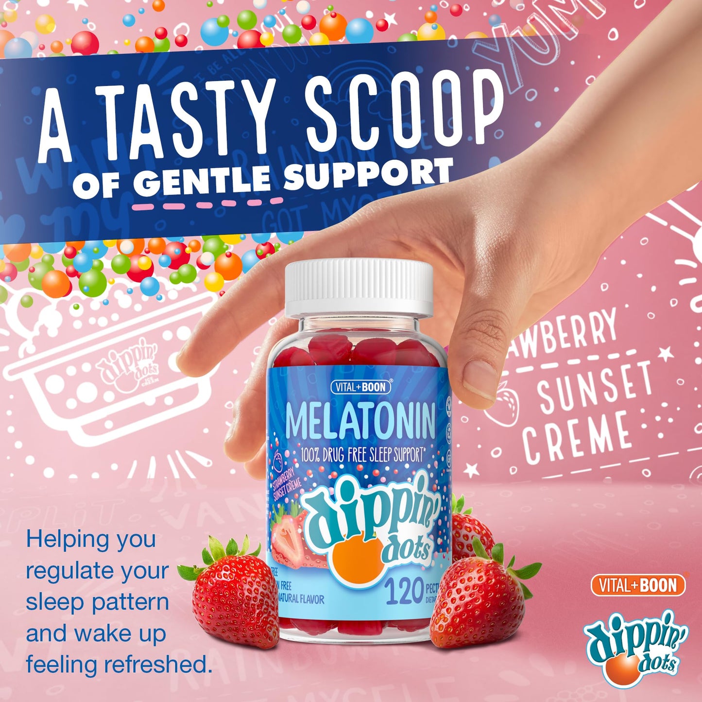 Vital+Boon Dippin' Dots Kids Melatonin Gummies 120 Gummies