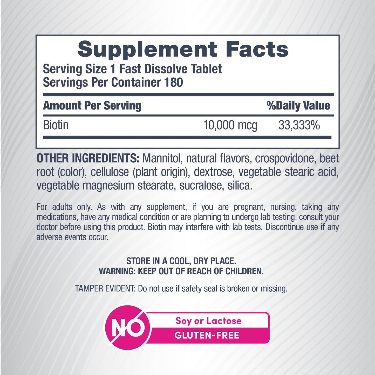 NeoCell Biotin 10000mcg Fast Dissolve Tablets, 180 Tablets