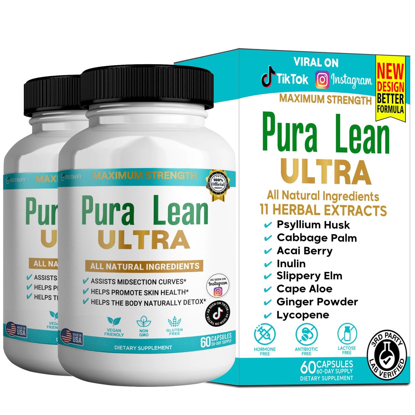 GREENVIFY Pura Lean Ultra Maximum Strength Capsule, 60 Capsules