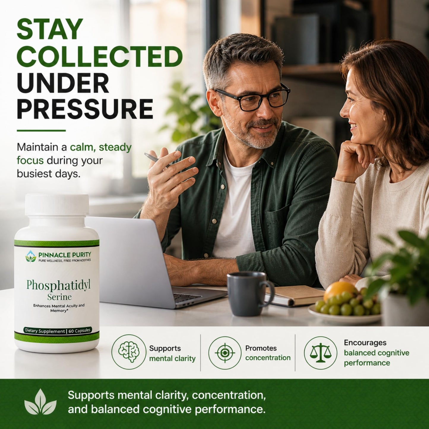 Pinnacle Purity Phosphatidylserine 70mg Veggie Capsule, 60 Count
