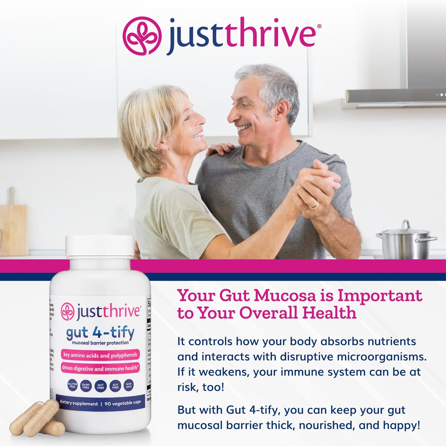 Just Thrive Gut 4-tify Gut Health Supplement for Bloating & Digestion Capsule 90 Capsules