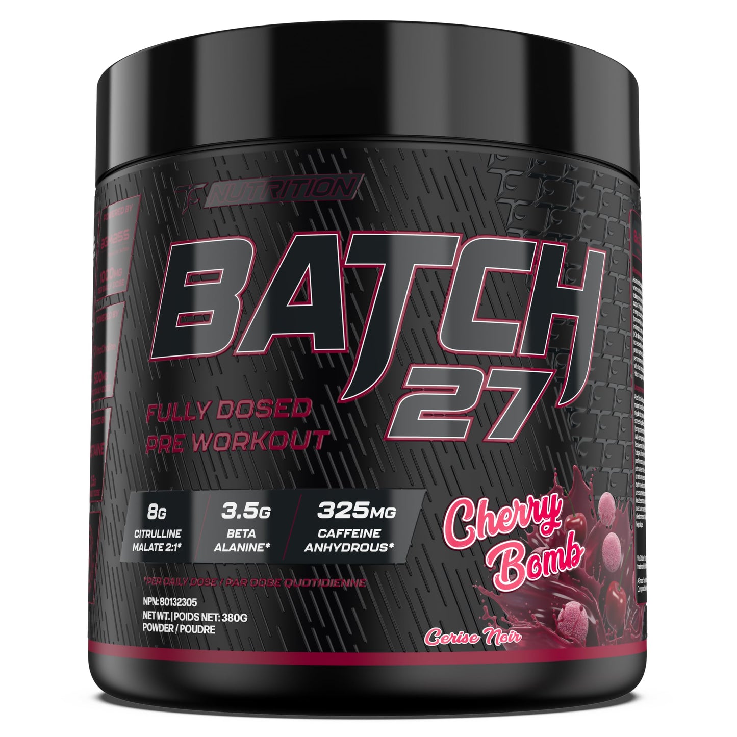 TC Nutrition Batch 27 Pre Workout Powder Cherry Bomb 13.4 oz