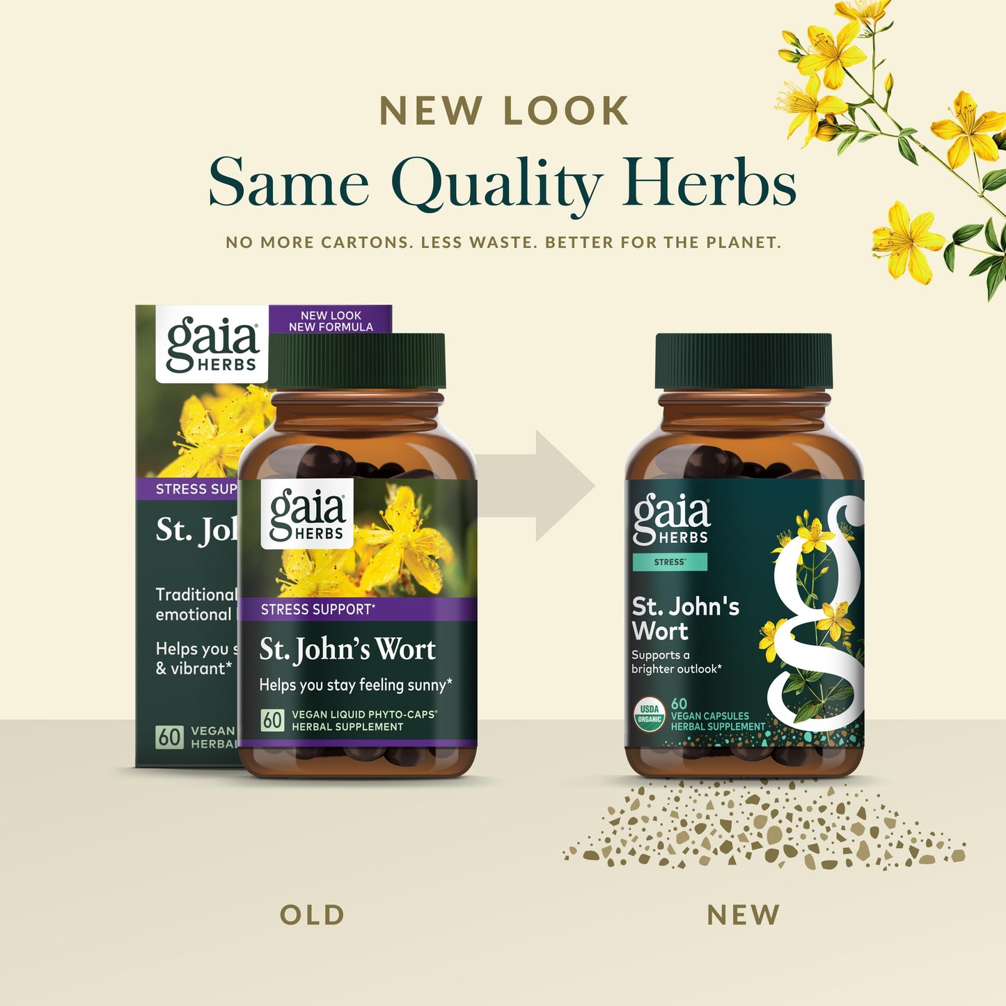 Gaia Herbs St. John's Wort Stress Support, 60 Vegan Capsules