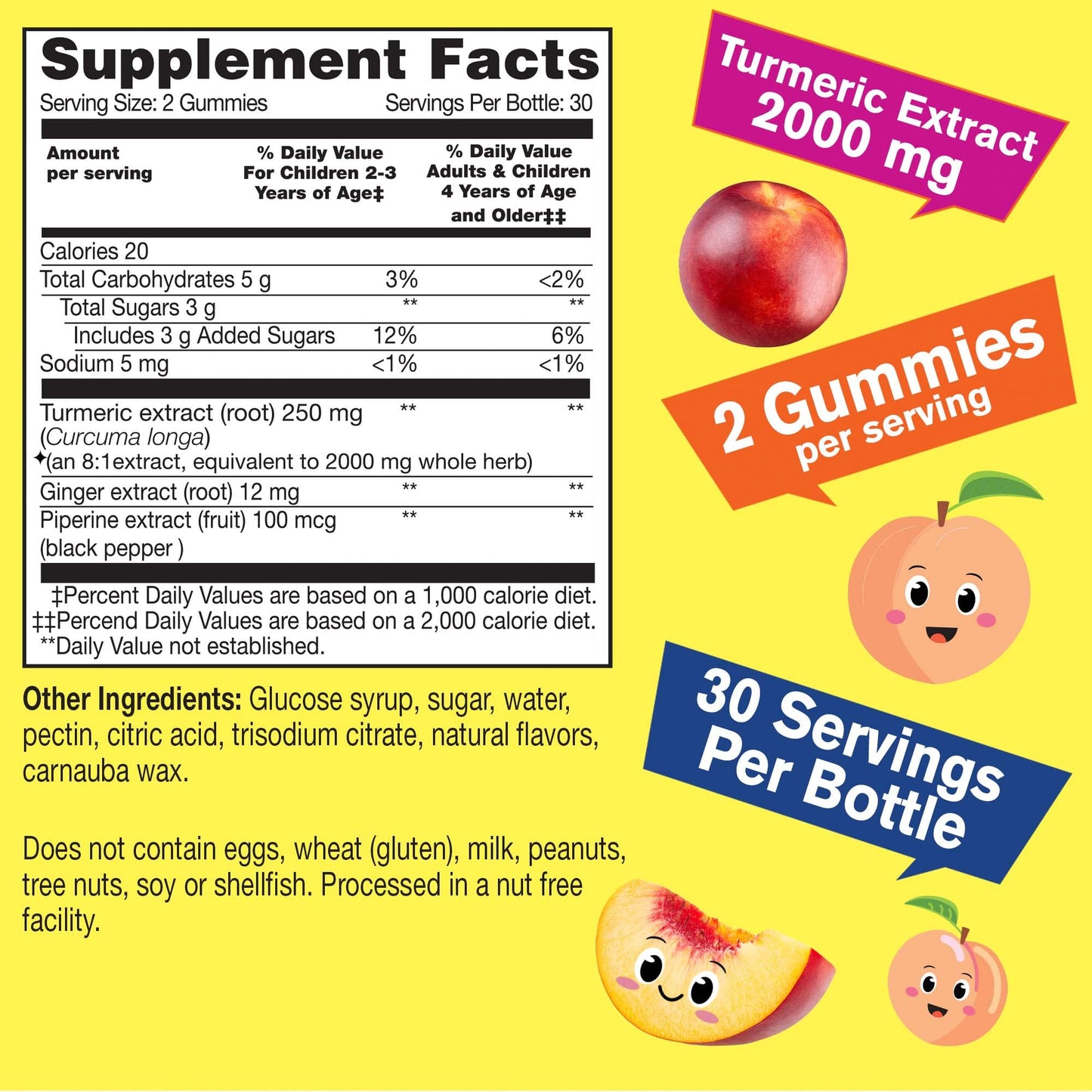 WellYeah Turmeric Curcumin with Black Pepper Gummies for Kids, 60 Gummies