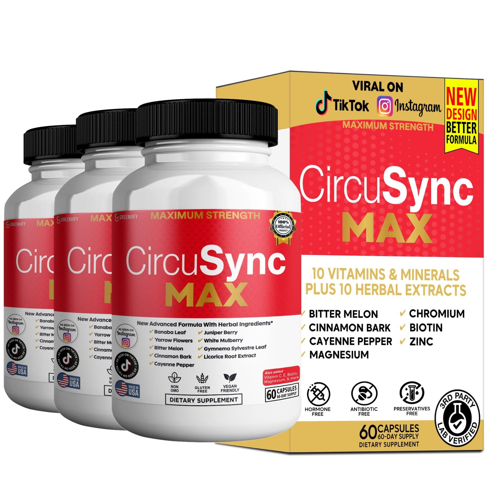 GREENVIFY CircuSync Max Dietary Supplement Maximum Strength 60 Capsules