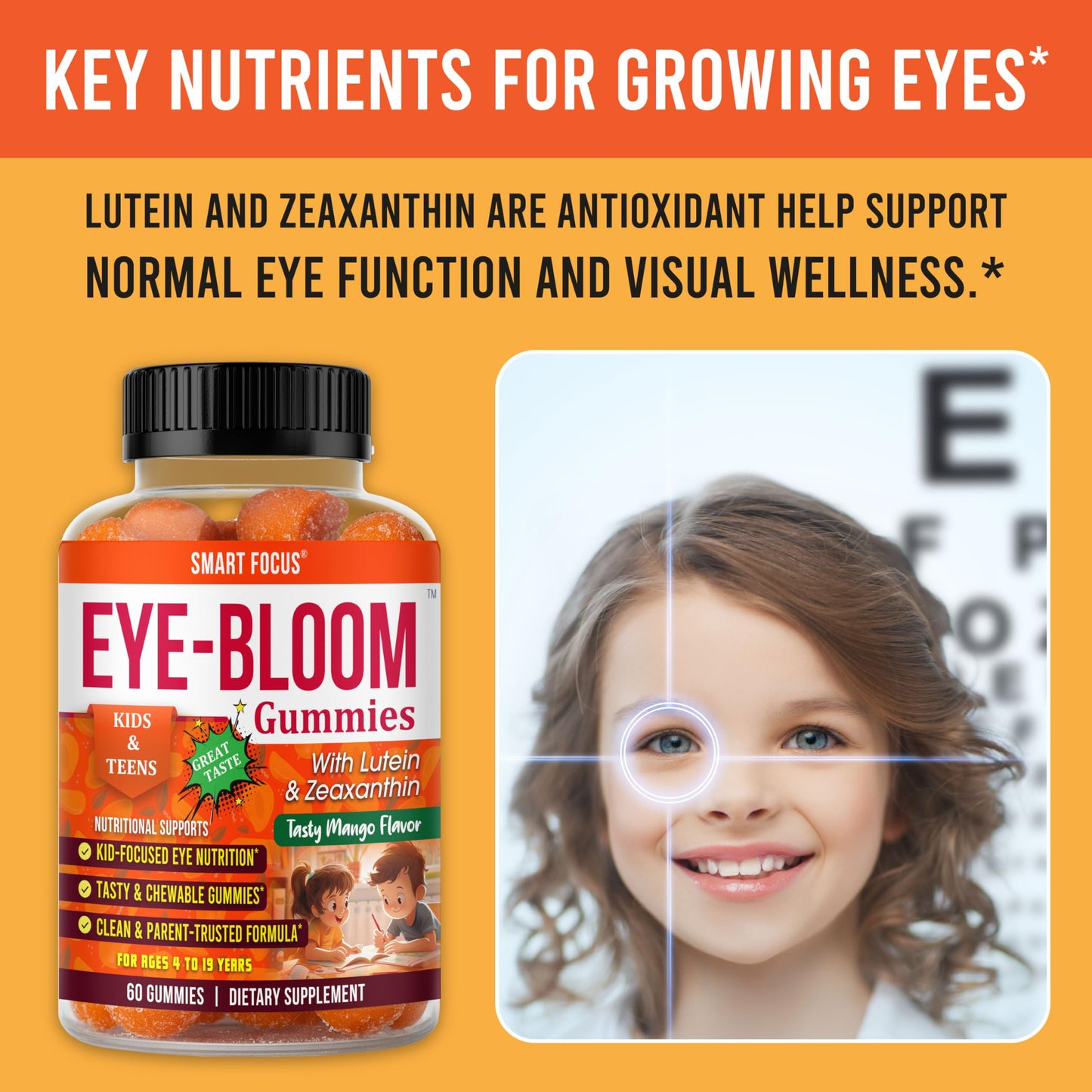 Smart Focus Eye-Bloom Lutein Eye Gummies, 60 Gummies