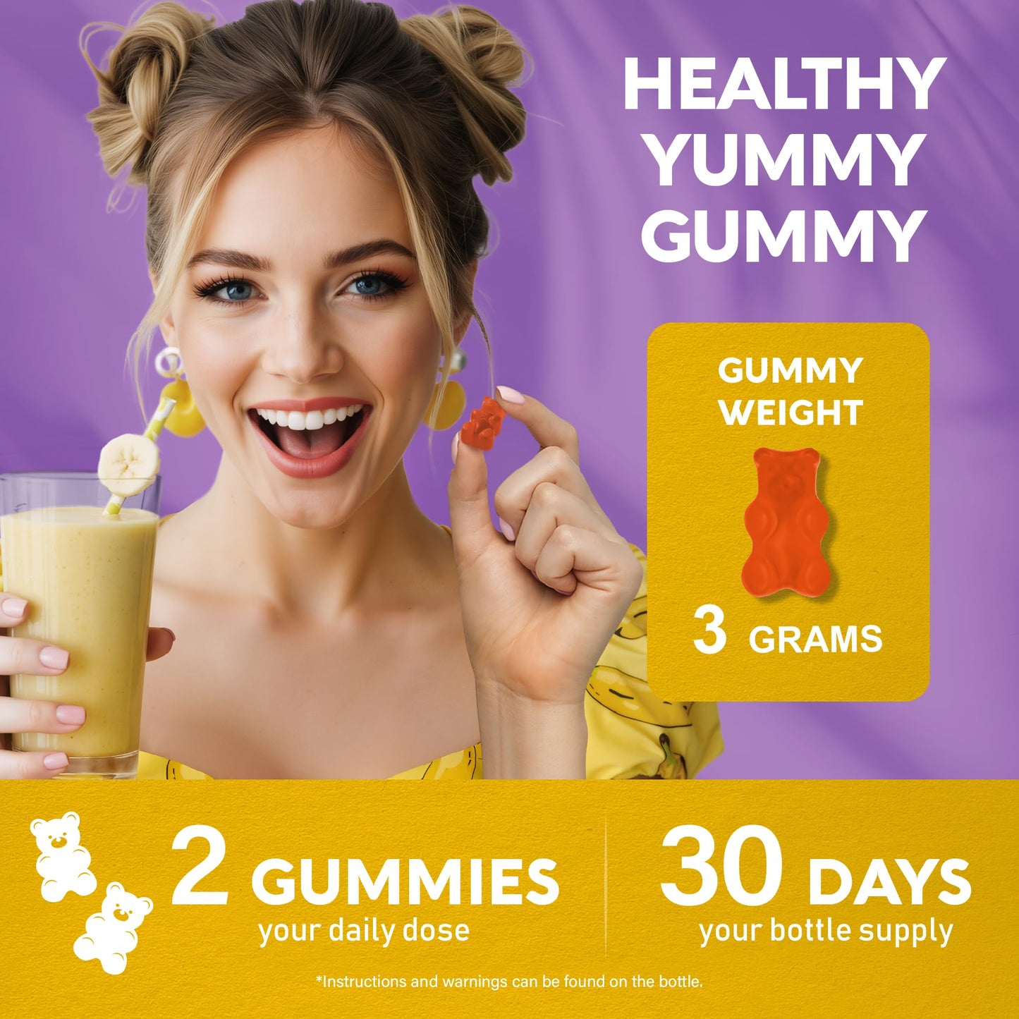 NUTRAHARMONY Probiotic Gummies 10B CFU with Prebiotic Fiber, 60 Gummies