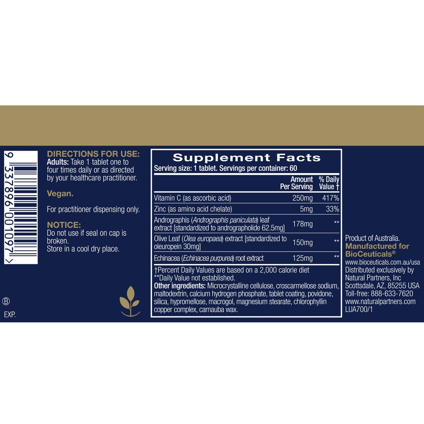 Shoofoo ArmaForce Immune Support Olive Leaf Capsules 60 Count