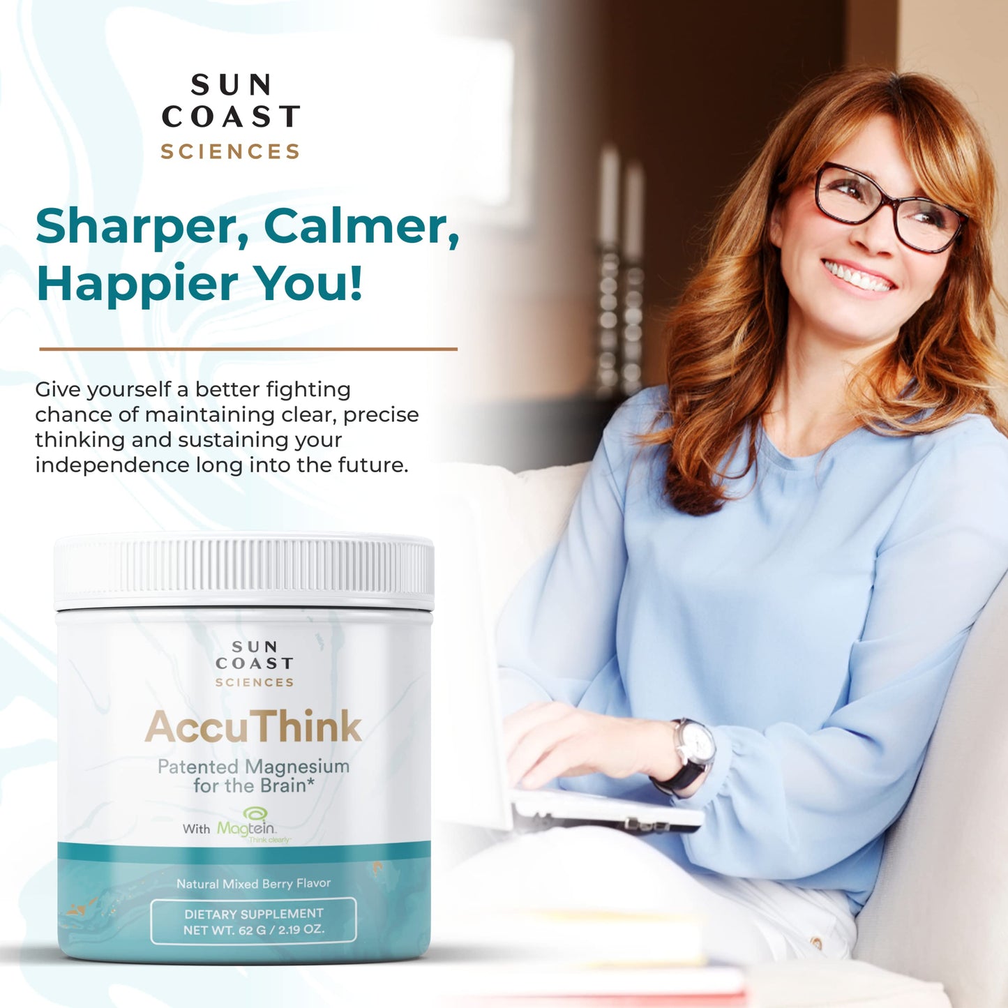 Sun Coast Sciences AccuThink Patented Magnesium Brain Powder 2.64 oz