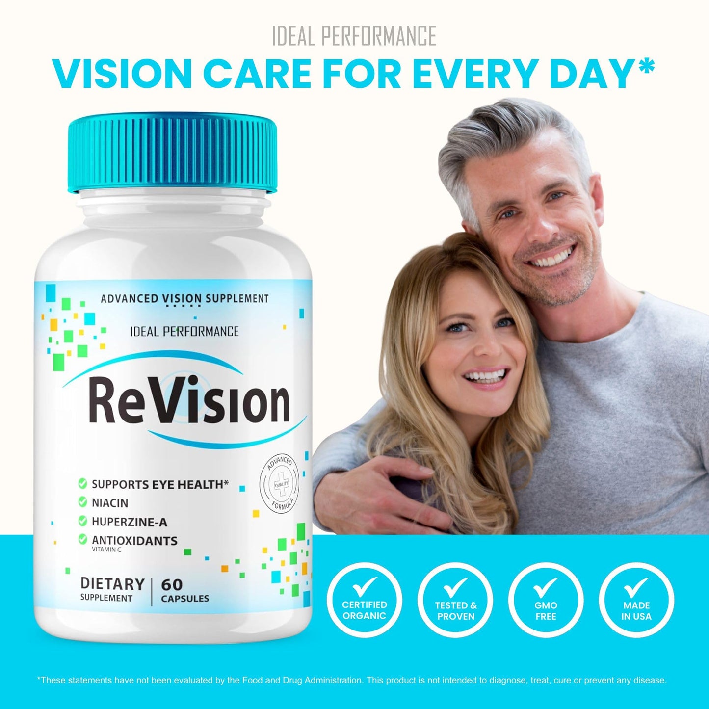 IDEAL PERFORMANCE Revision Eye Supplement Advanced Vision 2.0 Eye Care Complex Vitamin Capsules Pro, 180 Capsules