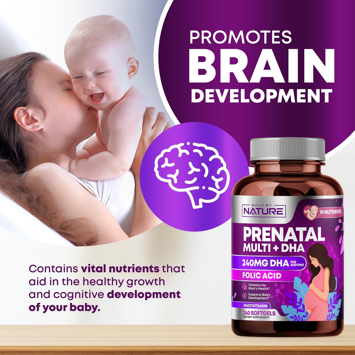 Built by Nature Prenatal Vitamins Softgels 240