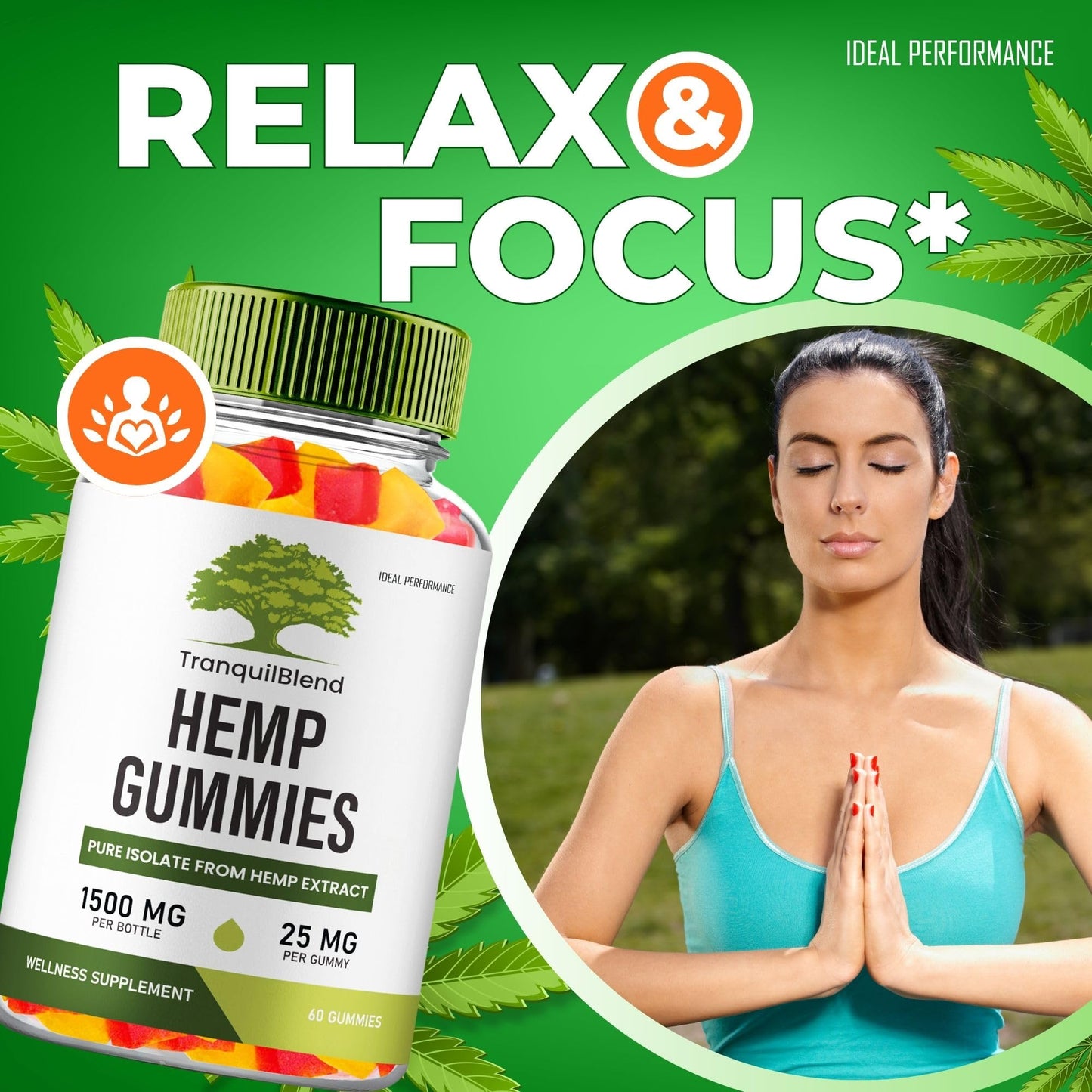 IDEAL PERFORMANCE Tranquil Blend Hemp Gummies 120 Count