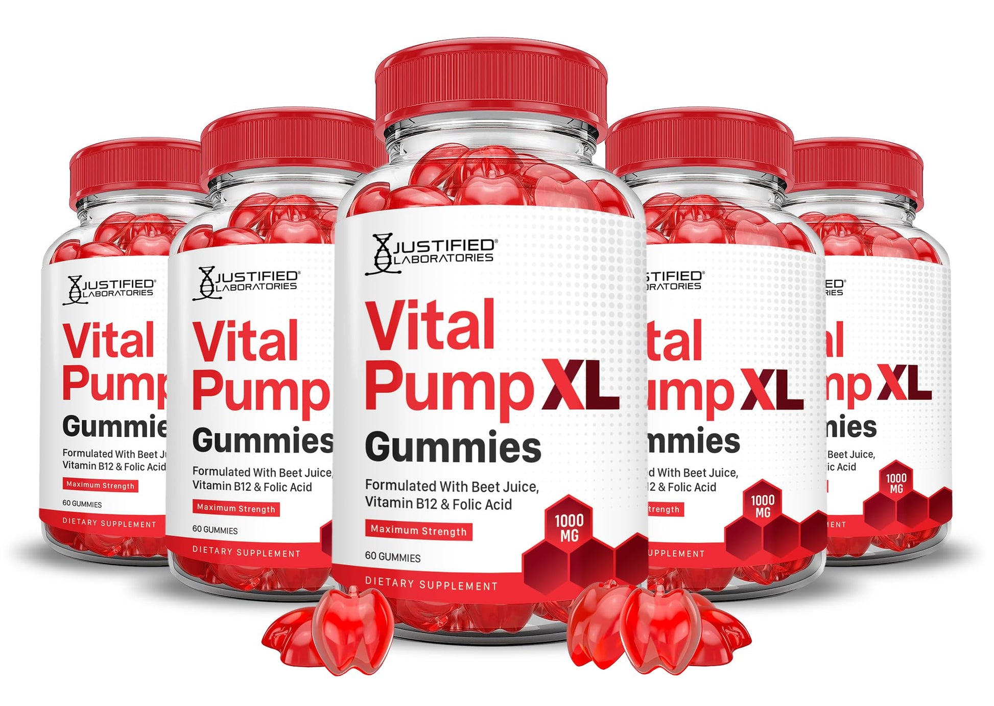 Justified Laboratories Vital Pump XL Performance Gummies 1000mg Advanced Formula, 300 Gummies