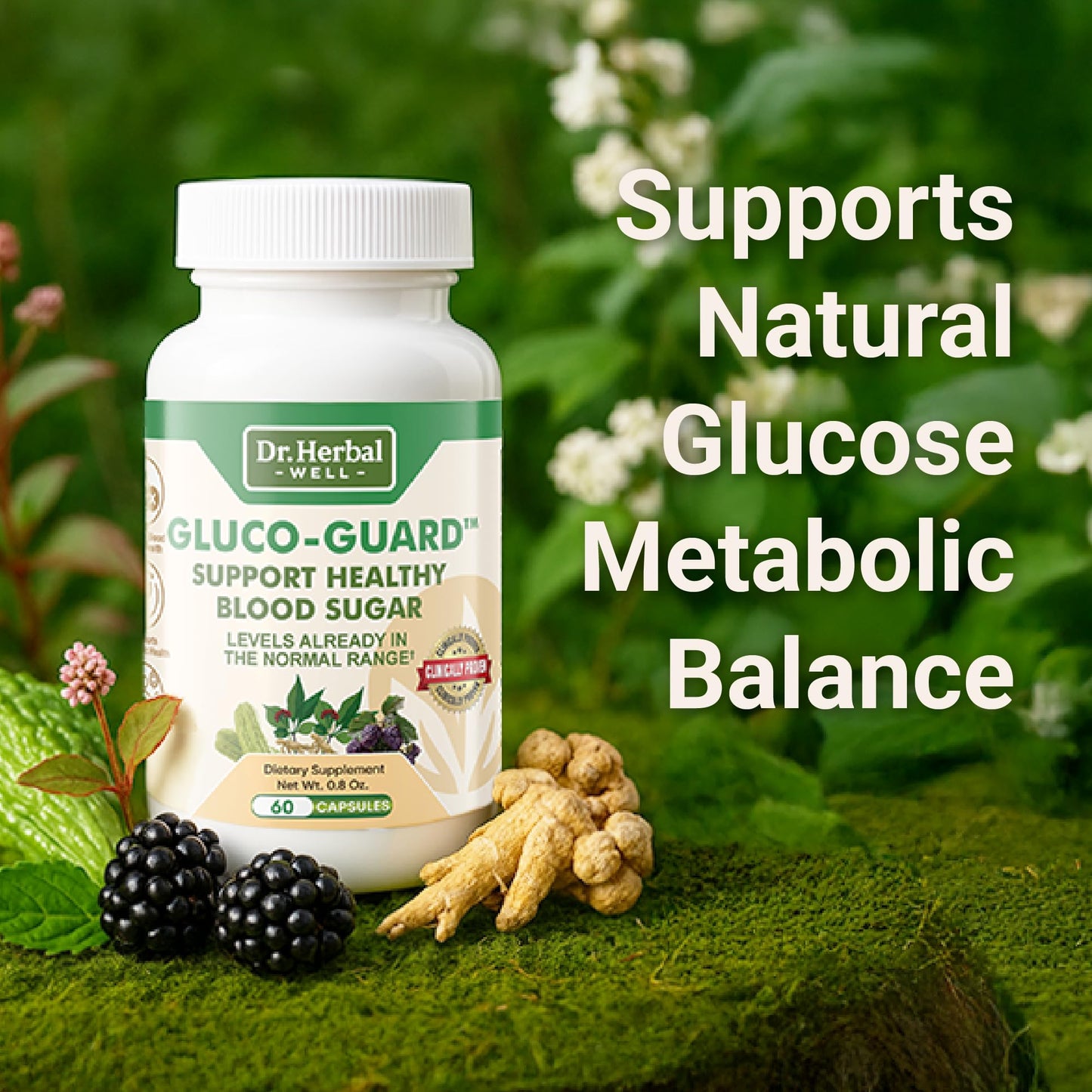 DR. HERBAL WELL Gluco-Guard with Ginseng Plus Capsule, 1 Capsule