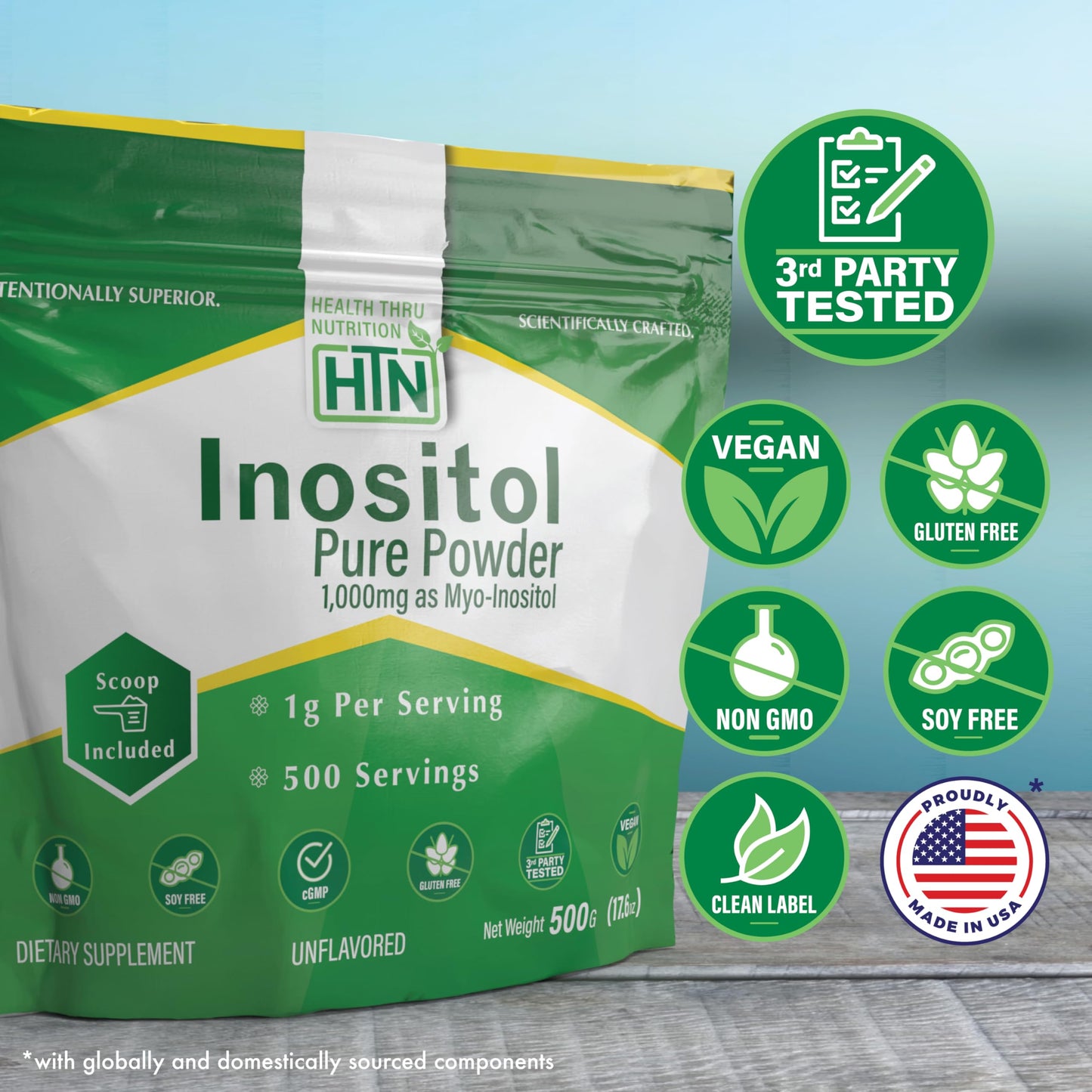 Health Thru Nutrition Inositol Powder 17.6 Ounce