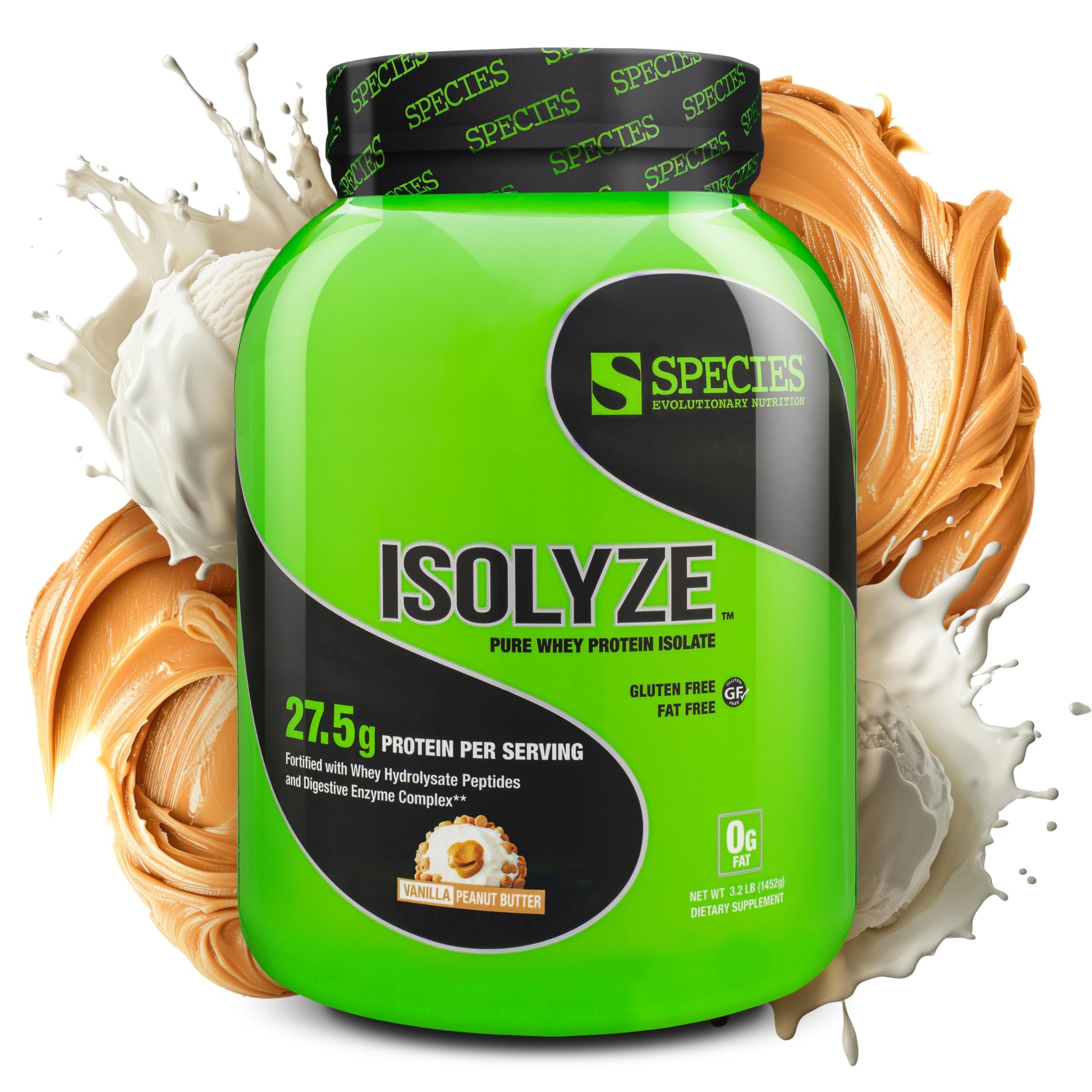 Species Nutrition Isolyze Whey Protein Powder, Vanilla Peanut Butter, 44 Servings